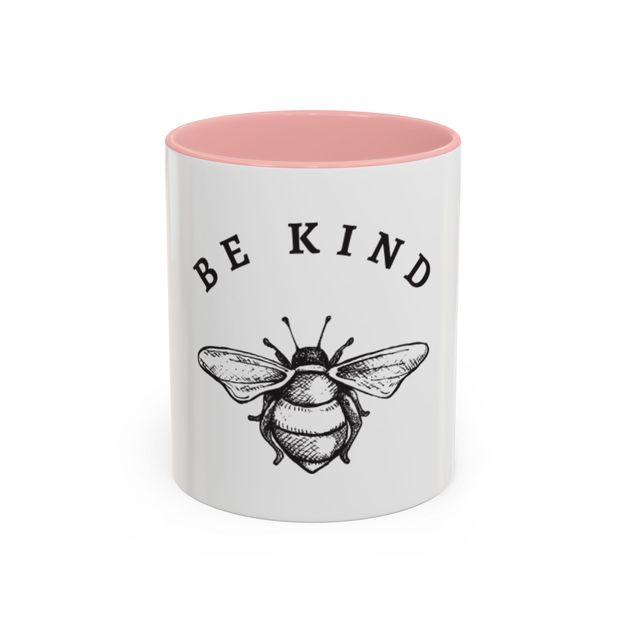 Be Kind Bee Accent Coffee Mug – Inspirational Ceramic Coffee Cup (11/15oz)