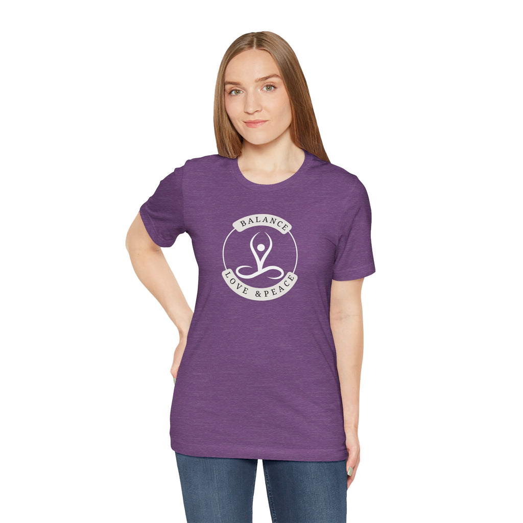 Balance Love & Peace Yoga T‑Shirt — Mindful Meditation Tee