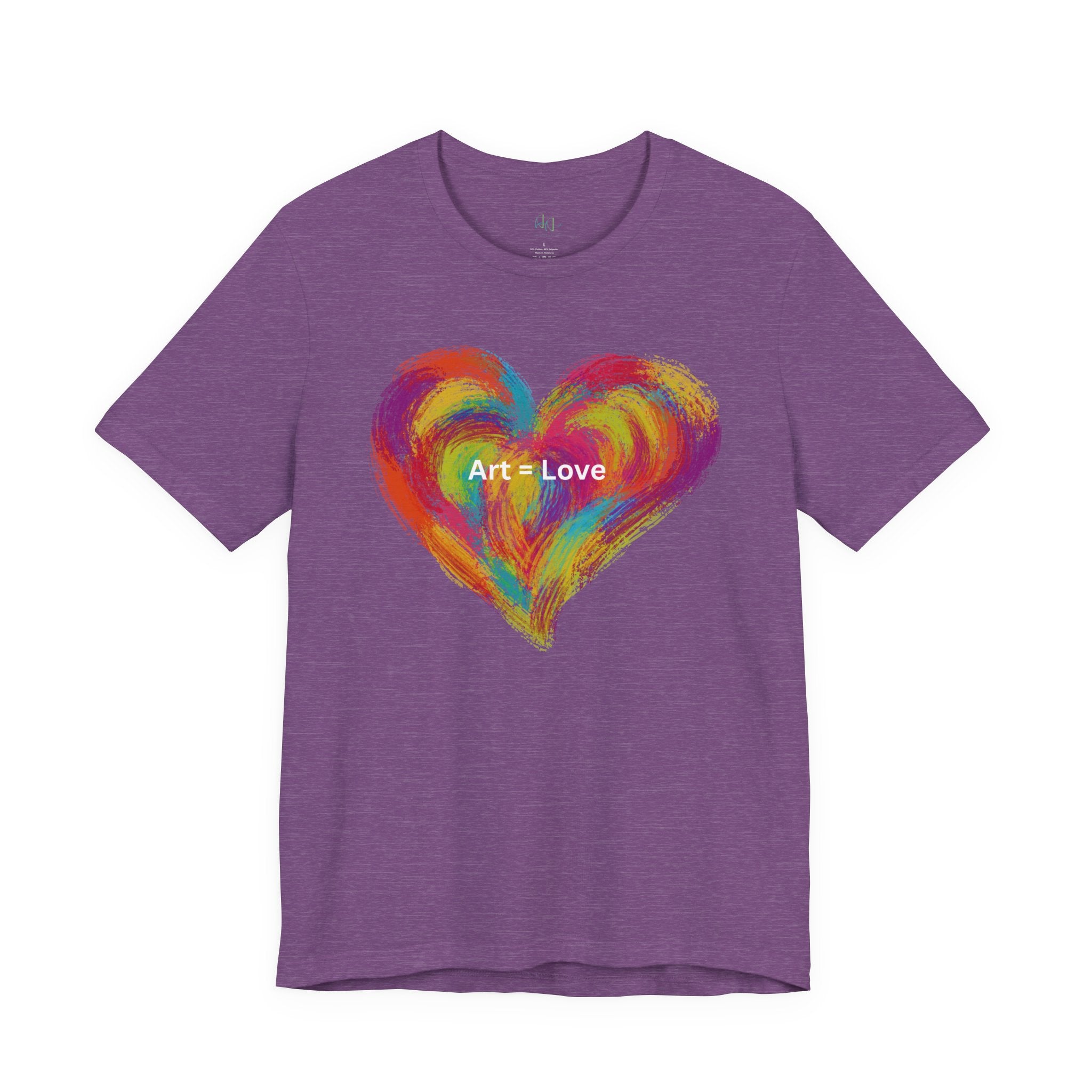 Art = Love Heart T-Shirt — Colorful Painted Heart Tee for Artists & Romantic Gifts