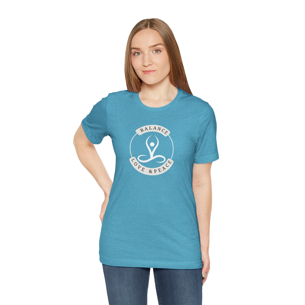 Balance Love & Peace Yoga T‑Shirt — Mindful Meditation Tee
