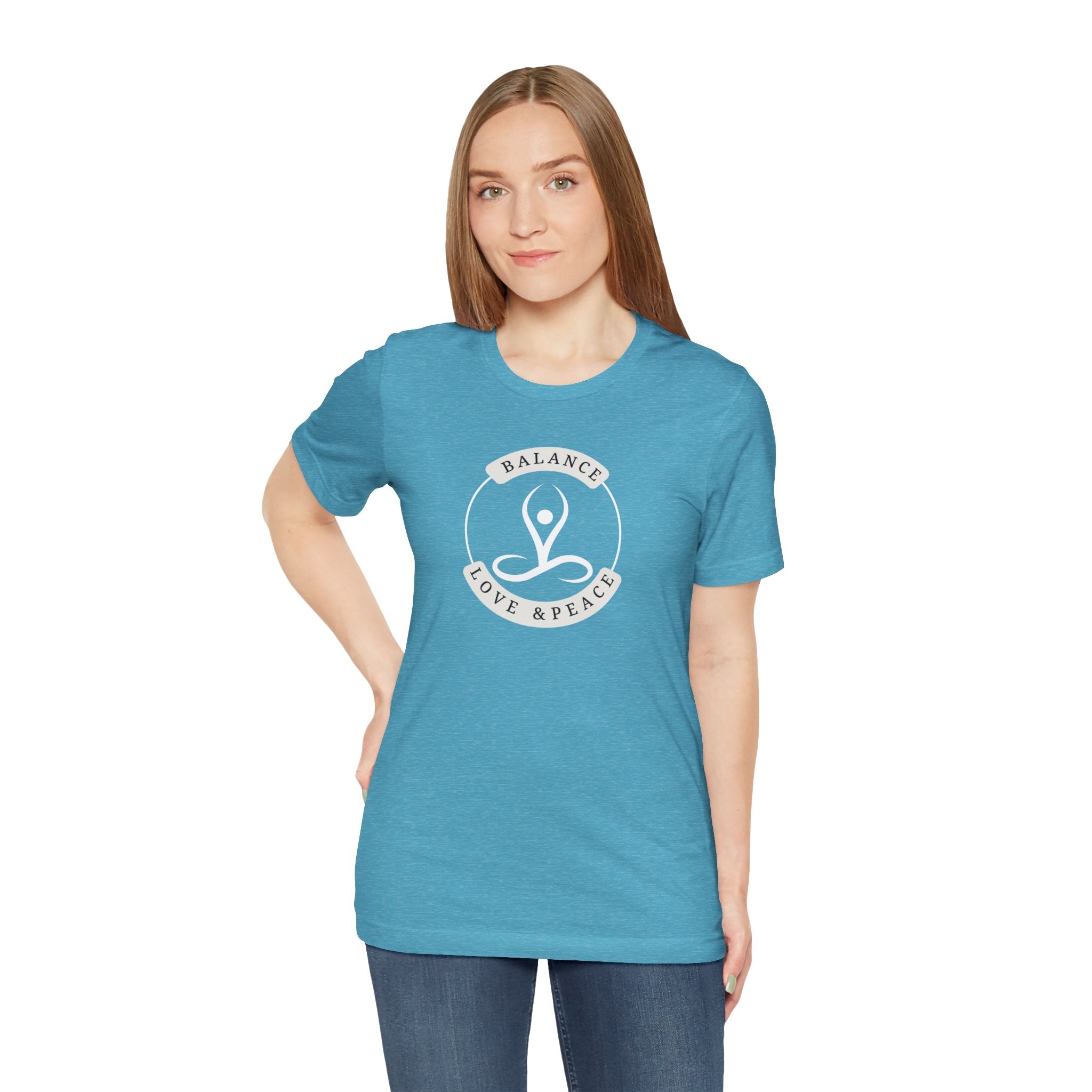 Balance Love & Peace Yoga T‑Shirt — Mindful Meditation Tee