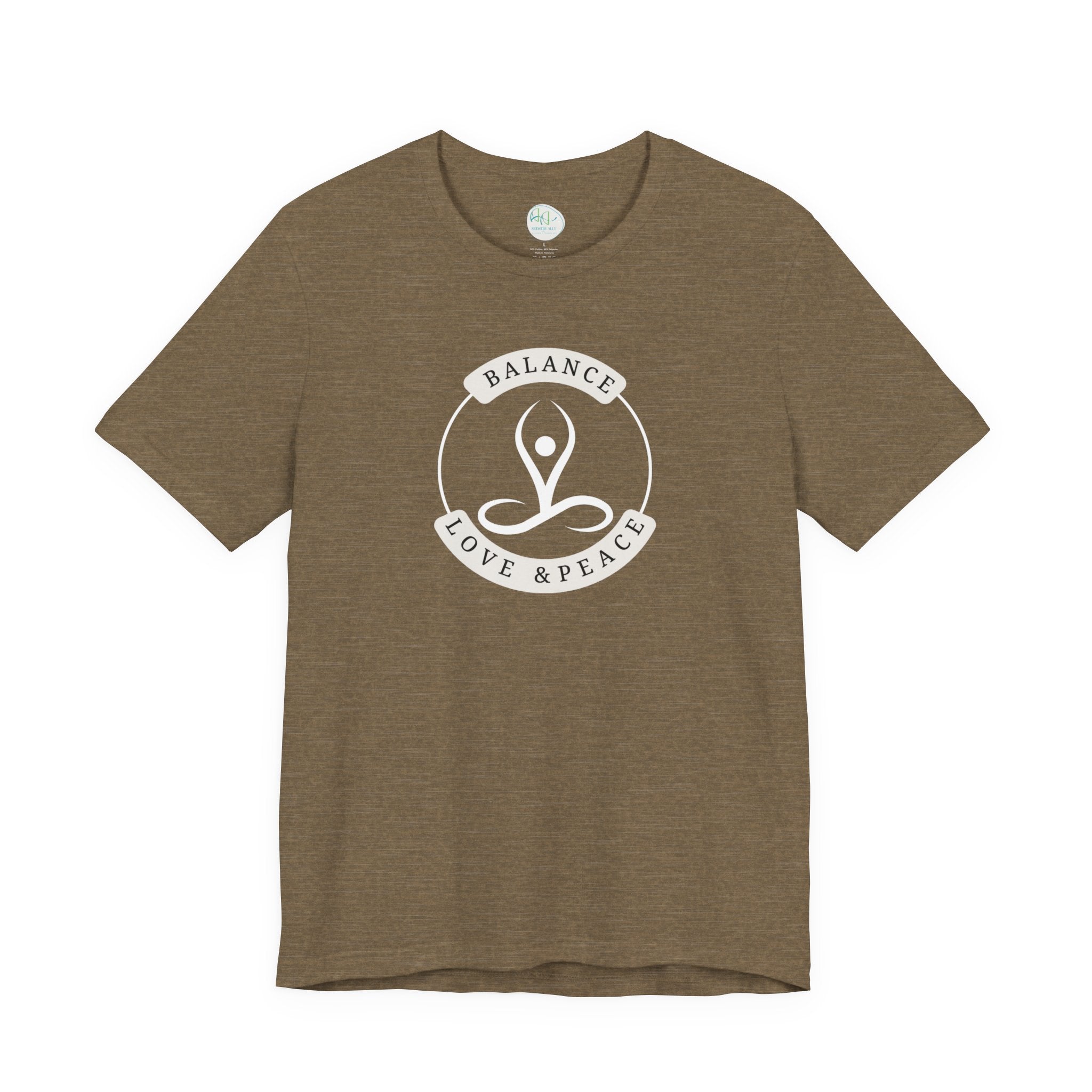 Balance Love & Peace Yoga T‑Shirt — Mindful Meditation Tee