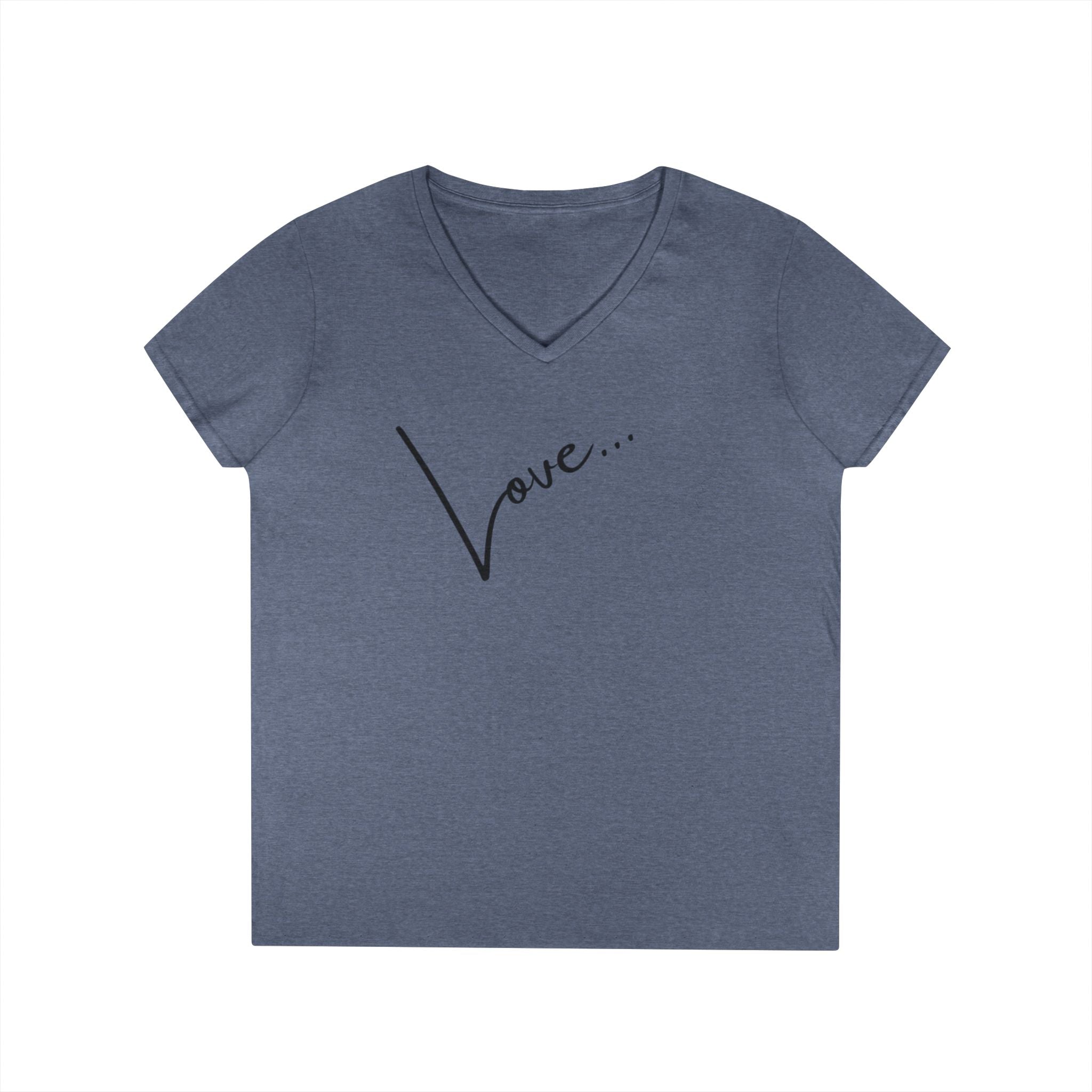 Love Script V-Neck Tee