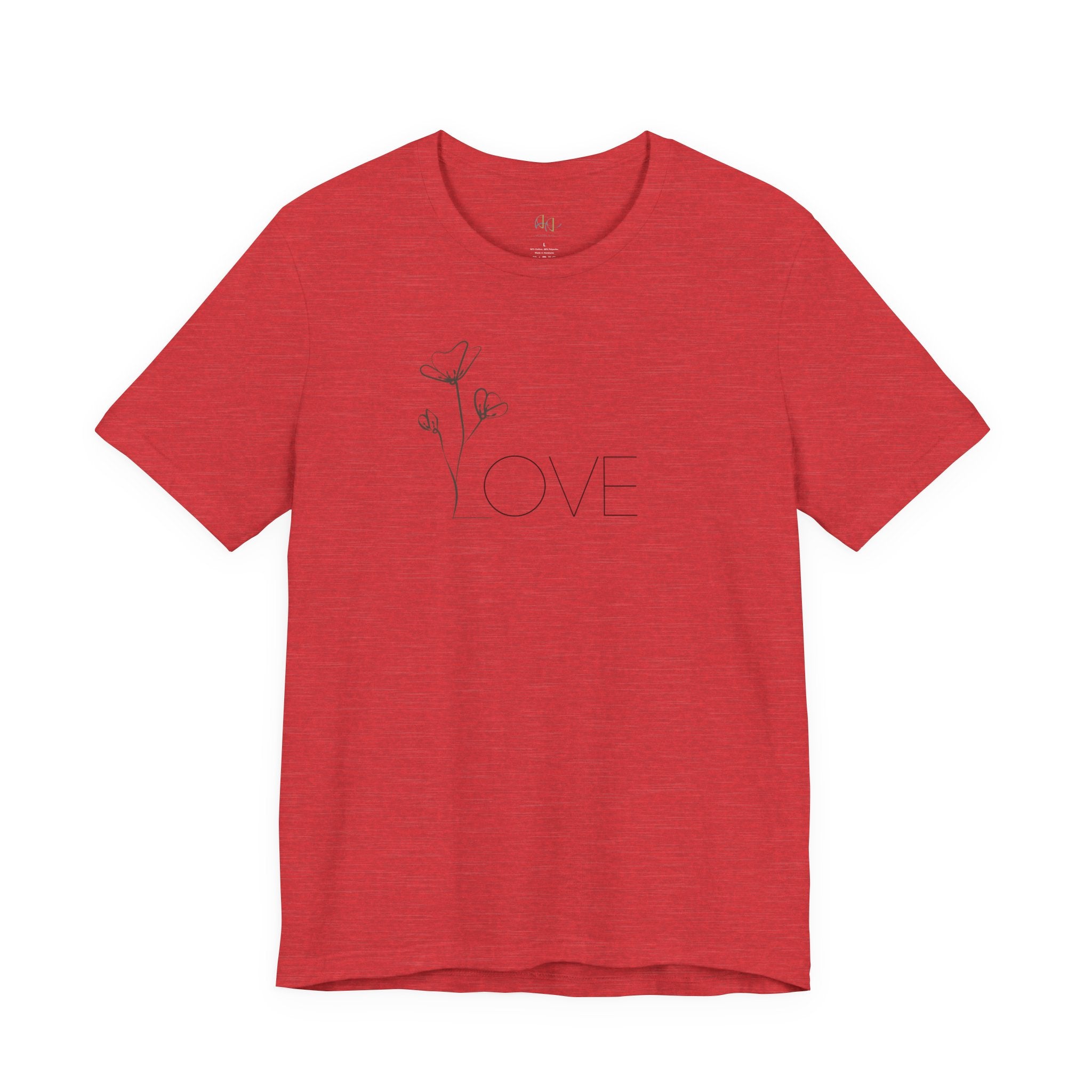 Love Floral Minimalist Line Art T‑Shirt