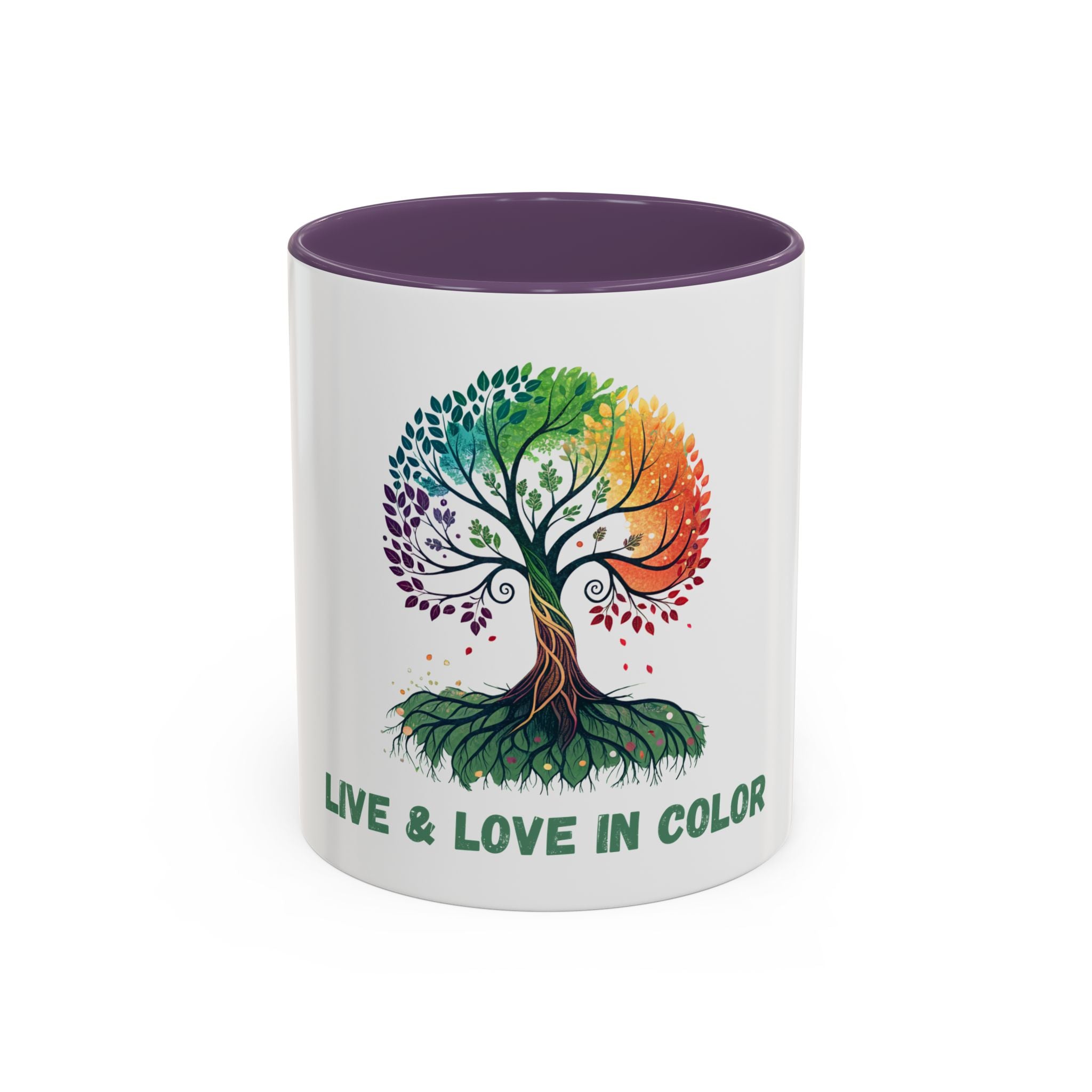 Live & Love in Color Accent Coffee Mug — Rainbow Tree Art 11/15oz