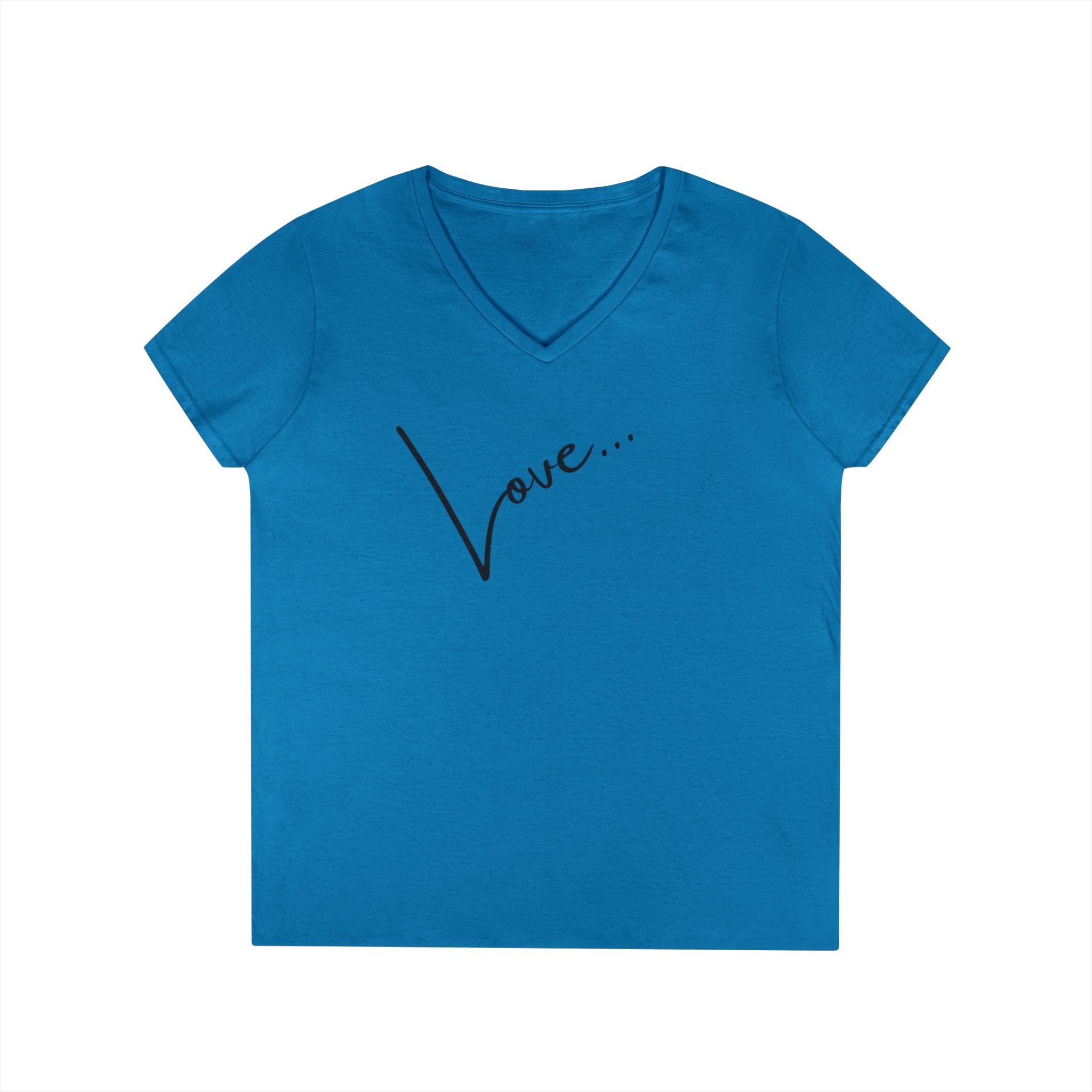 Love Script V-Neck Tee