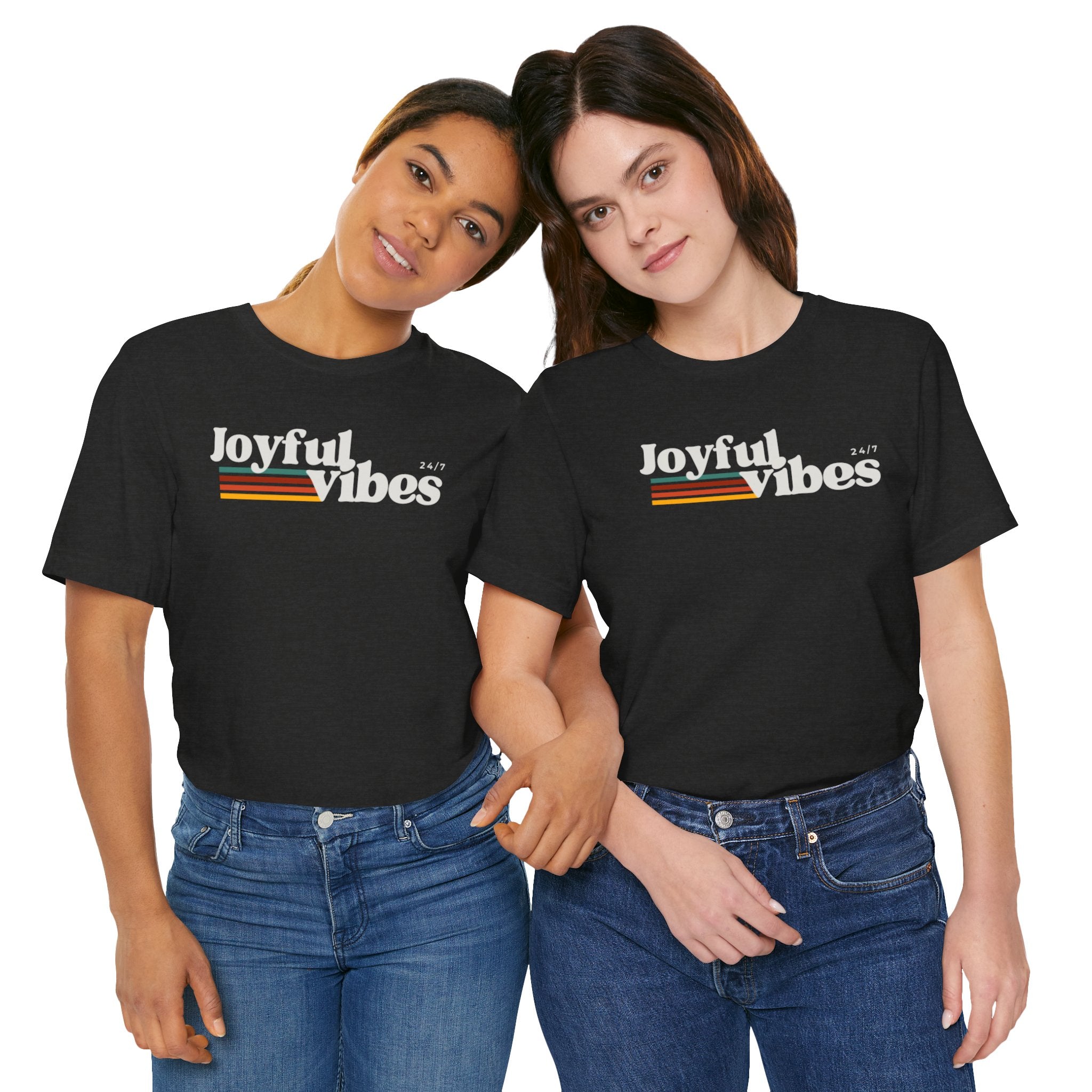 Joyful Vibes T-Shirt – Retro Sunrise Graphic Tee