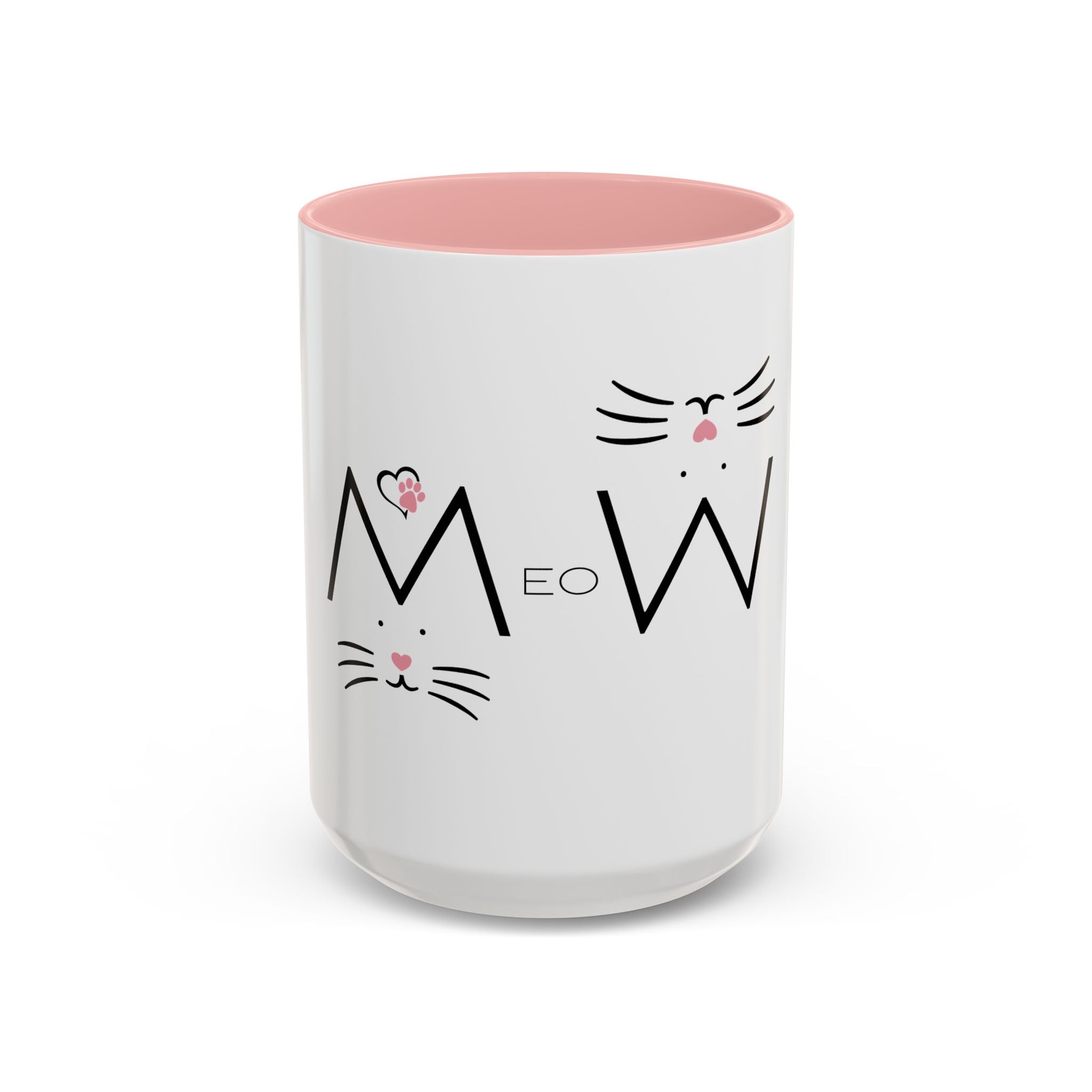 Meow Cat Accent Coffee Mug – Cute Kitty Face 11/15oz