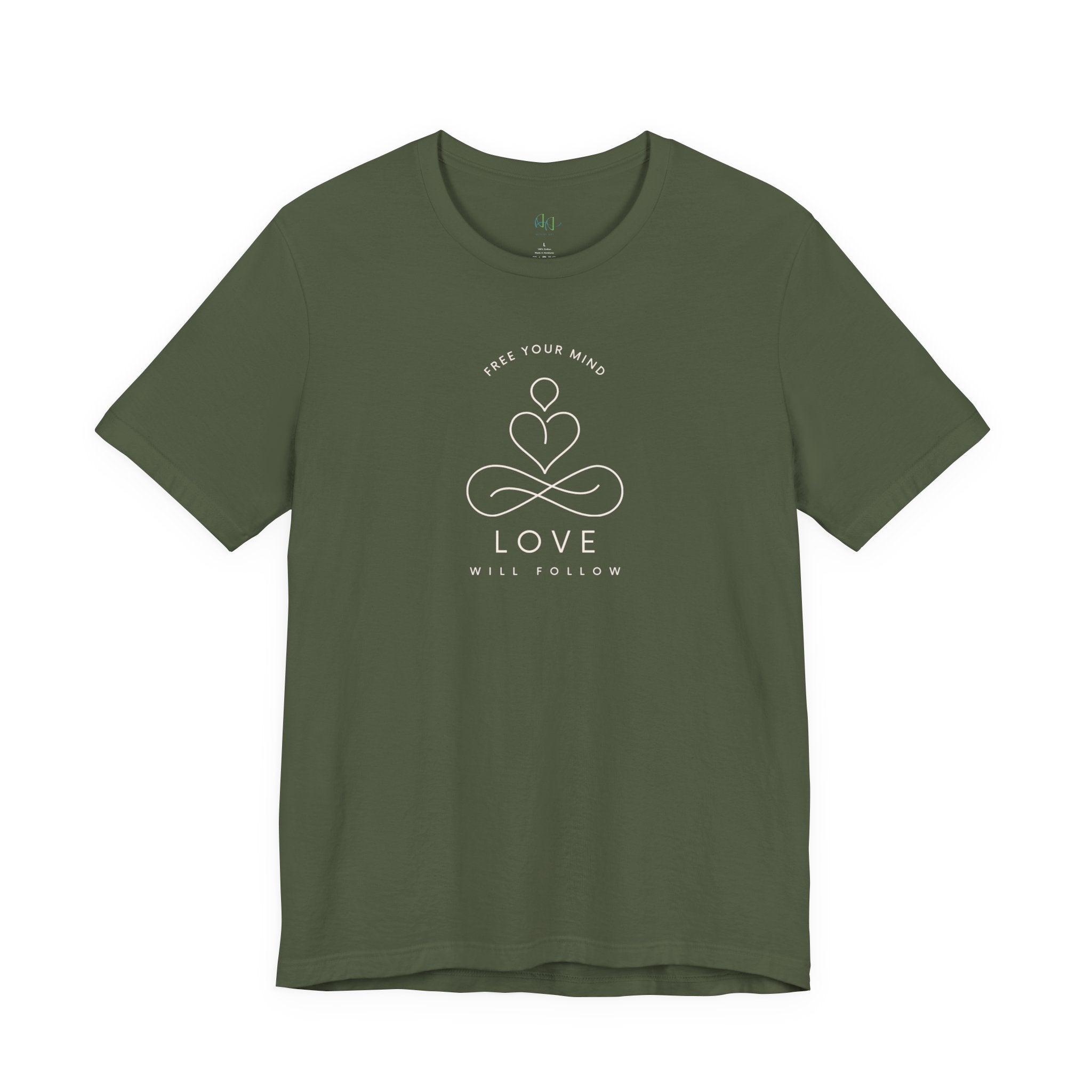 Free Your Mind Love Will Follow Minimal Heart Infinity T-Shirt