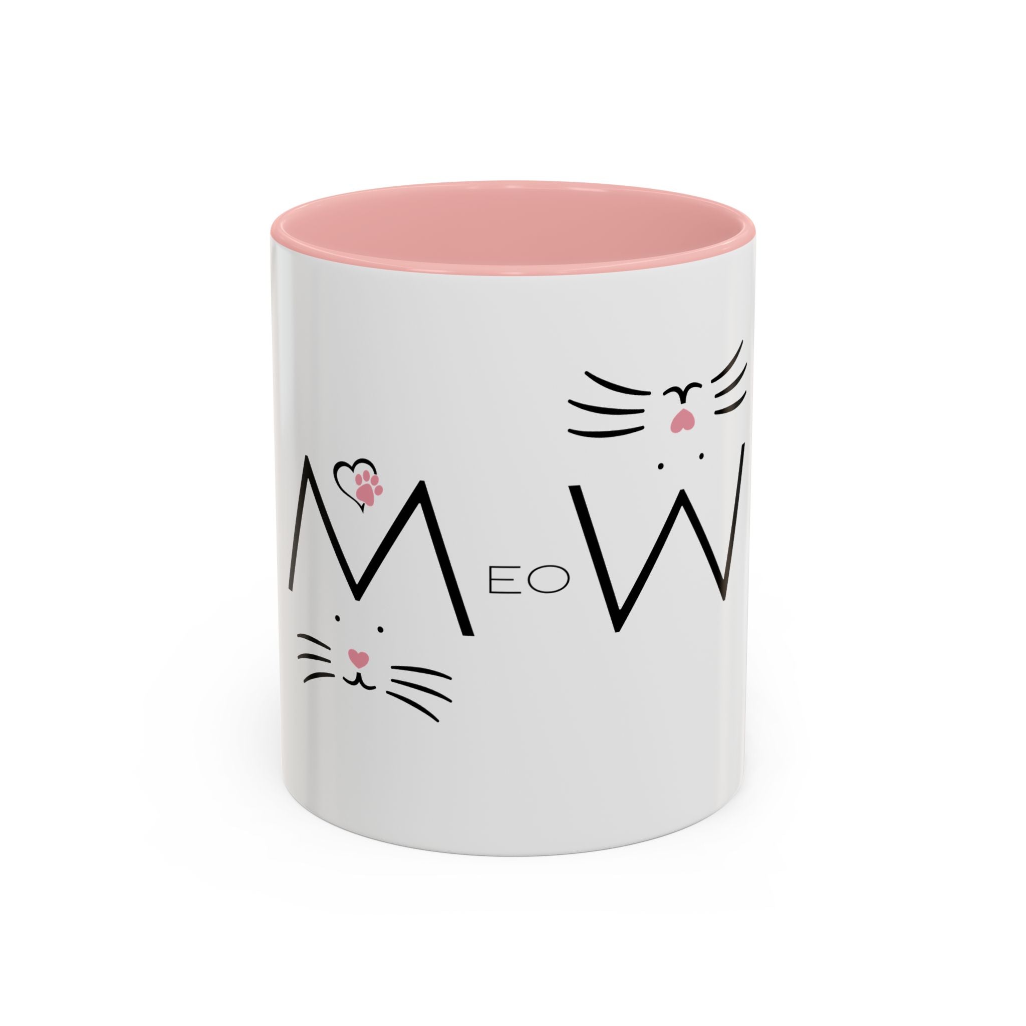 Meow Cat Accent Coffee Mug – Cute Kitty Face 11/15oz