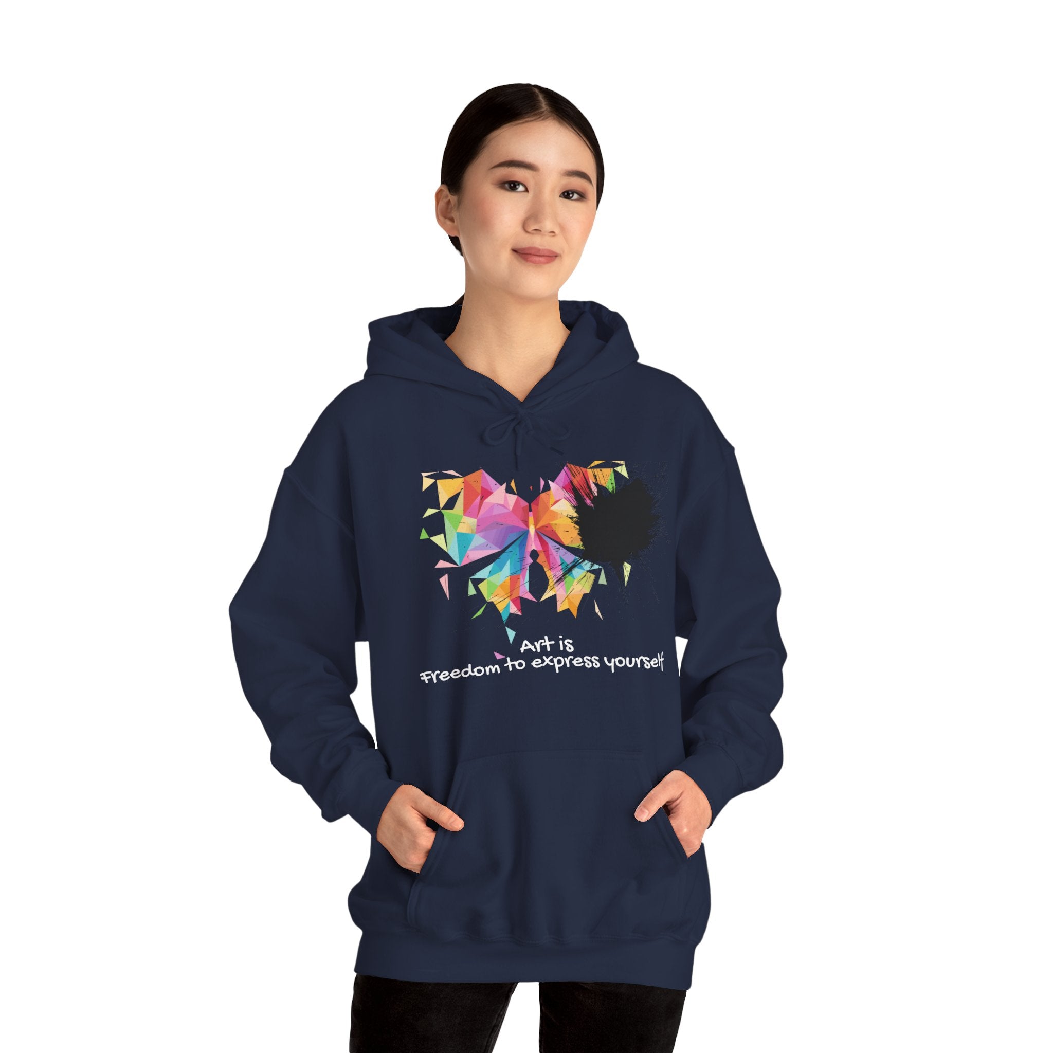 Butterfly Art Hoodie — "Art is freedom to express yourself"