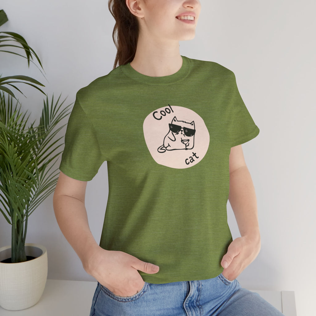 Cool Cat Tee – Retro Minimal Cat Graphic T-Shirt