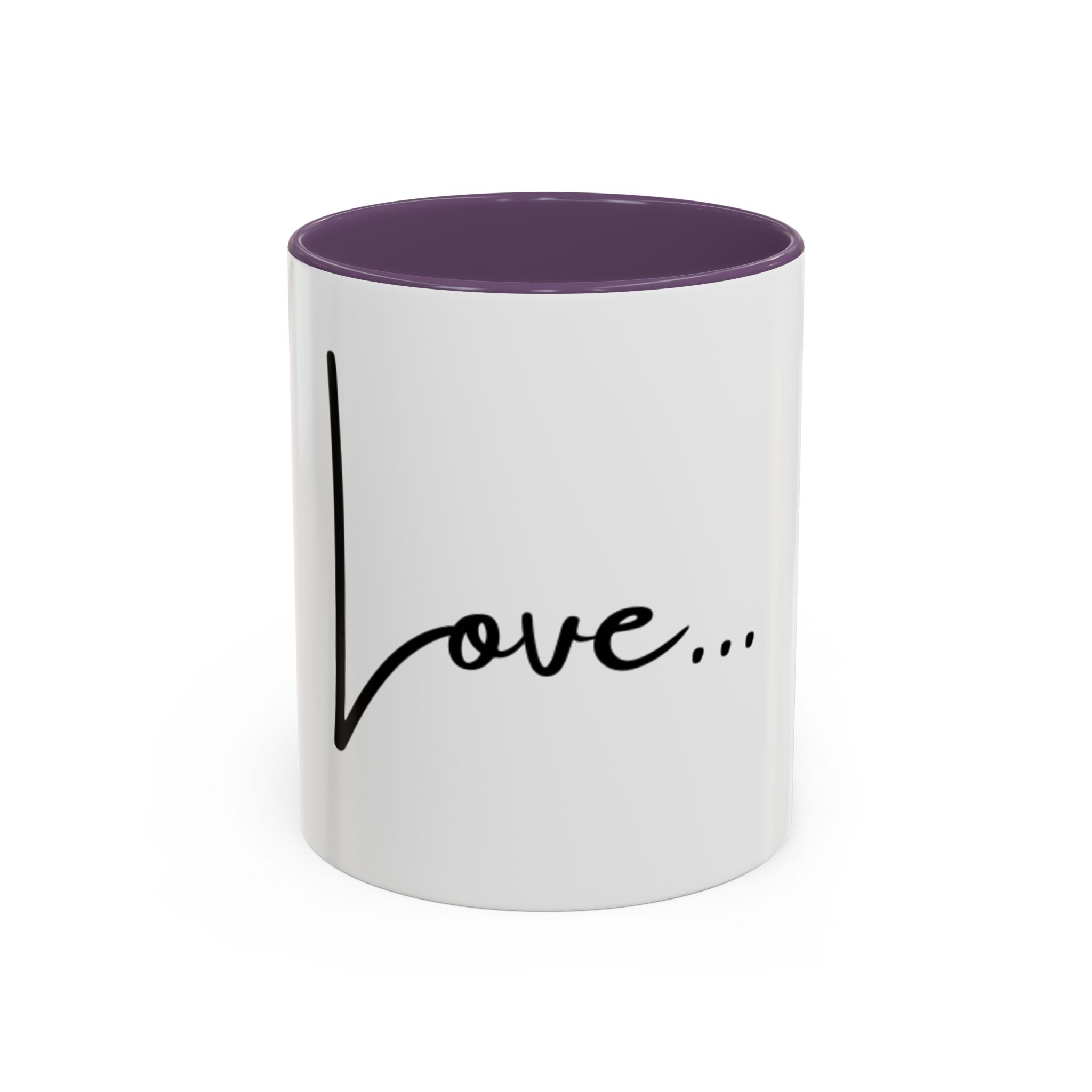 Love... Accent Coffee Mug — Minimal Script Ceramic Mug (11/15 oz)