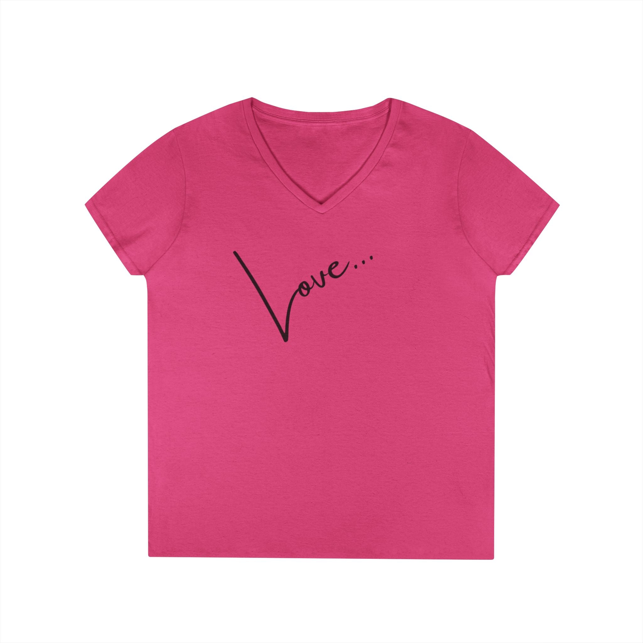 Love Script V-Neck Tee