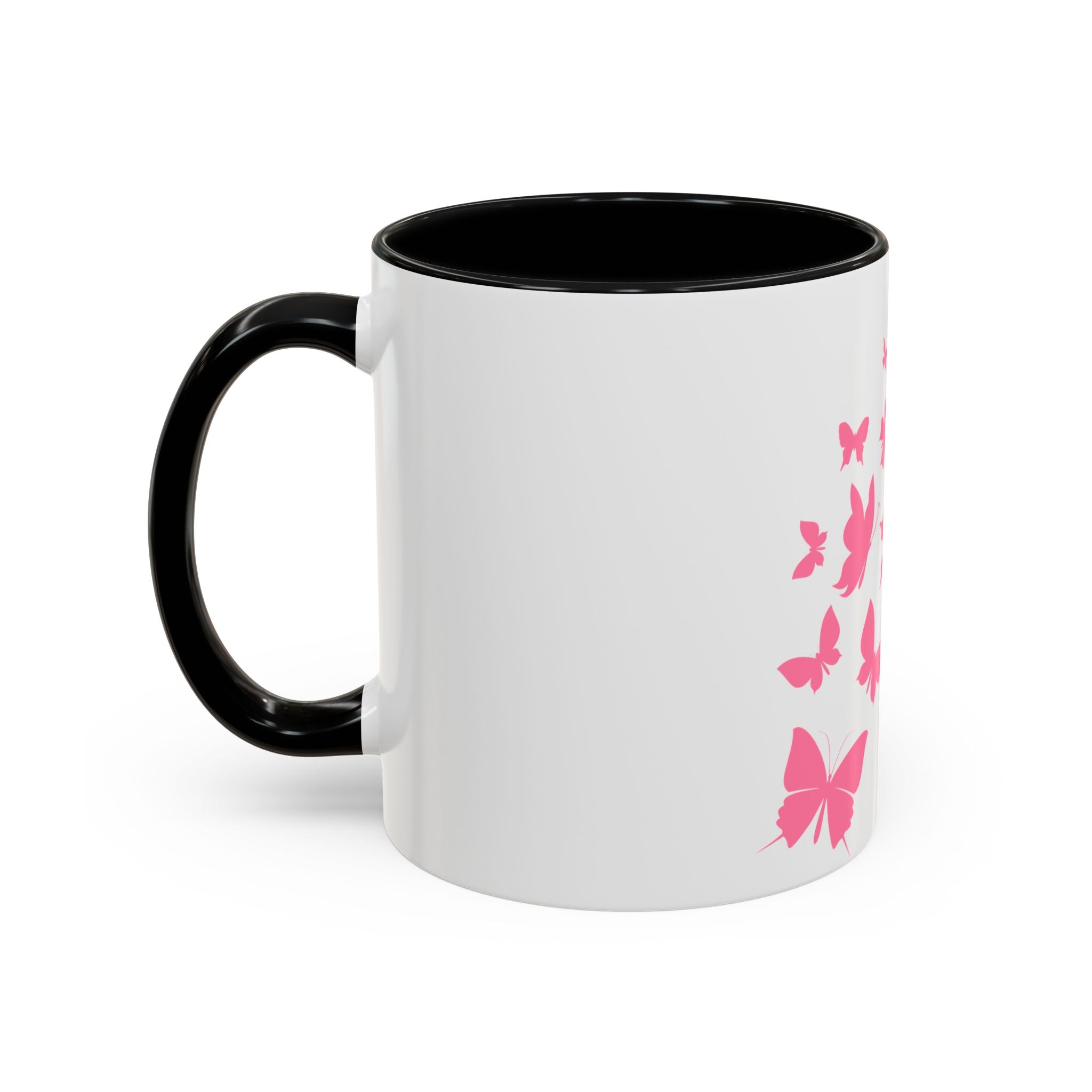 Butterfly "Change for Good" Accent Coffee Mug — Pink Butterflies 11/15oz