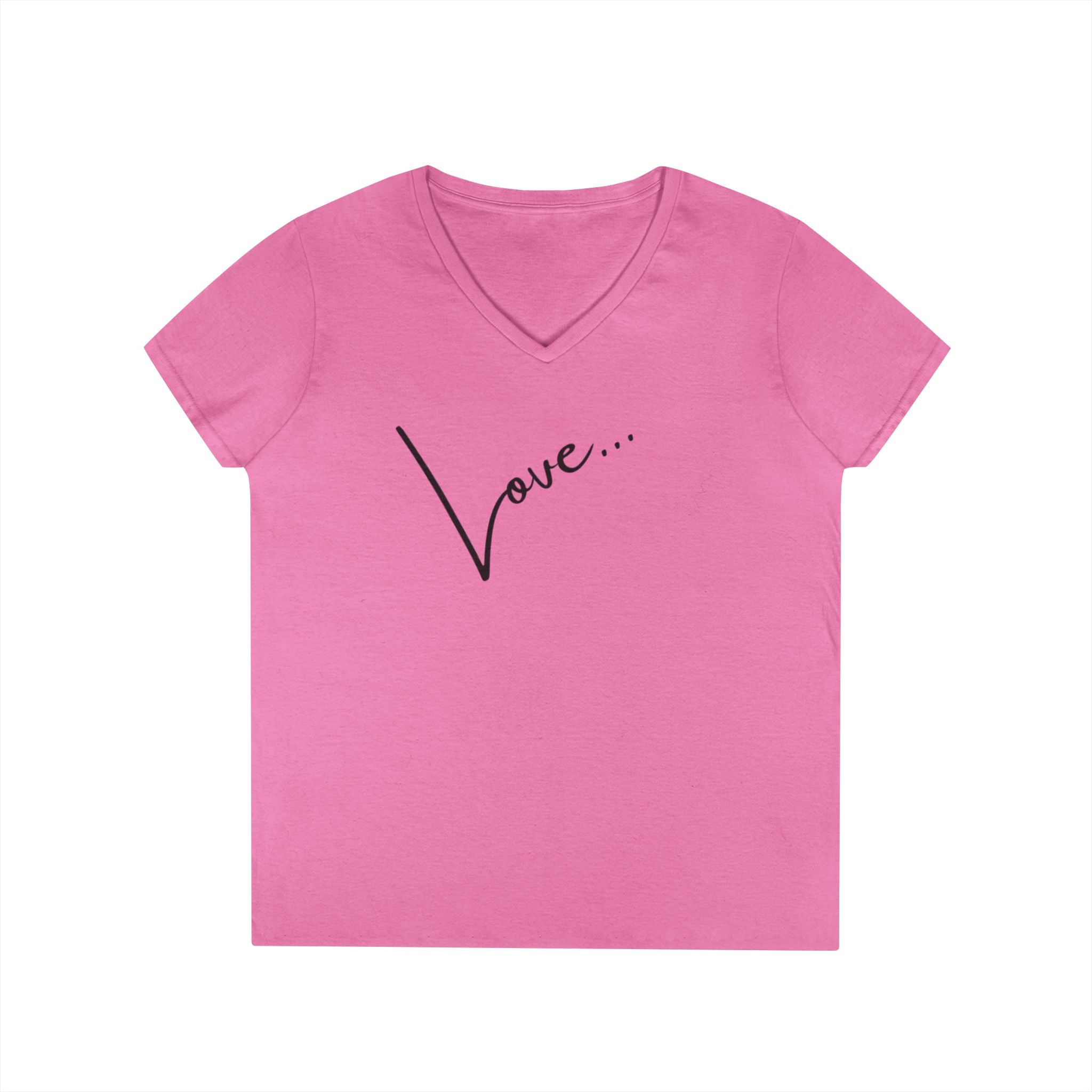 Love Script V-Neck Tee