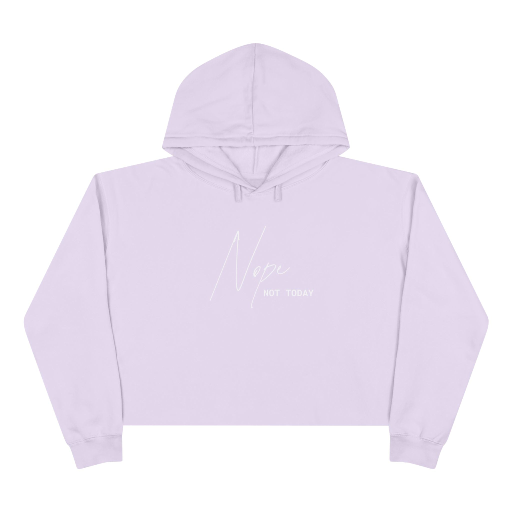 Crop Hoodie — "Nope, Not Today" Cropped Black Hoodie for Casual, Lazy-Day Style