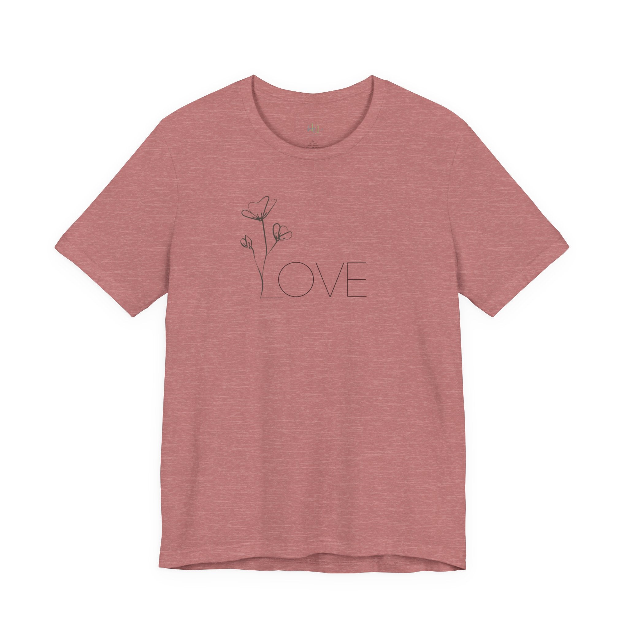 Love Floral Minimalist Line Art T‑Shirt