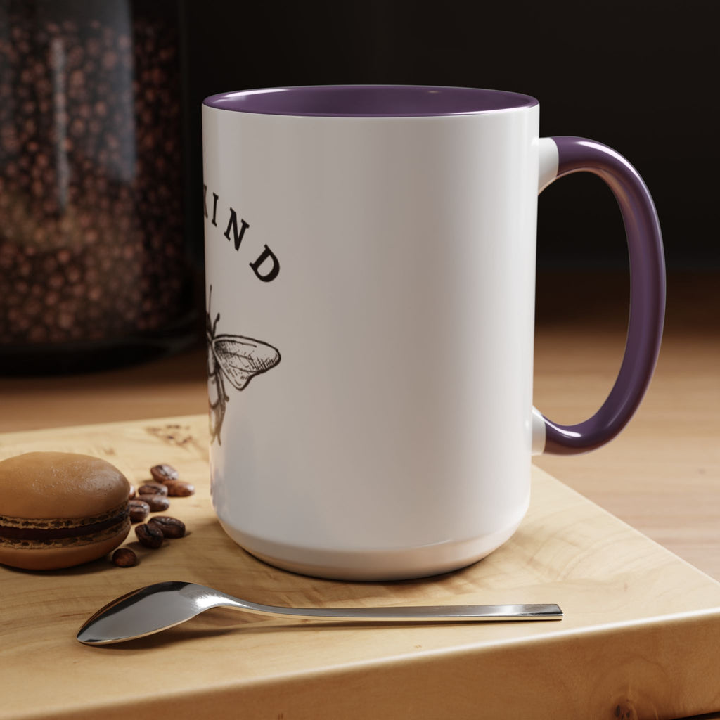 Be Kind Bee Accent Coffee Mug – Inspirational Ceramic Coffee Cup (11/15oz)