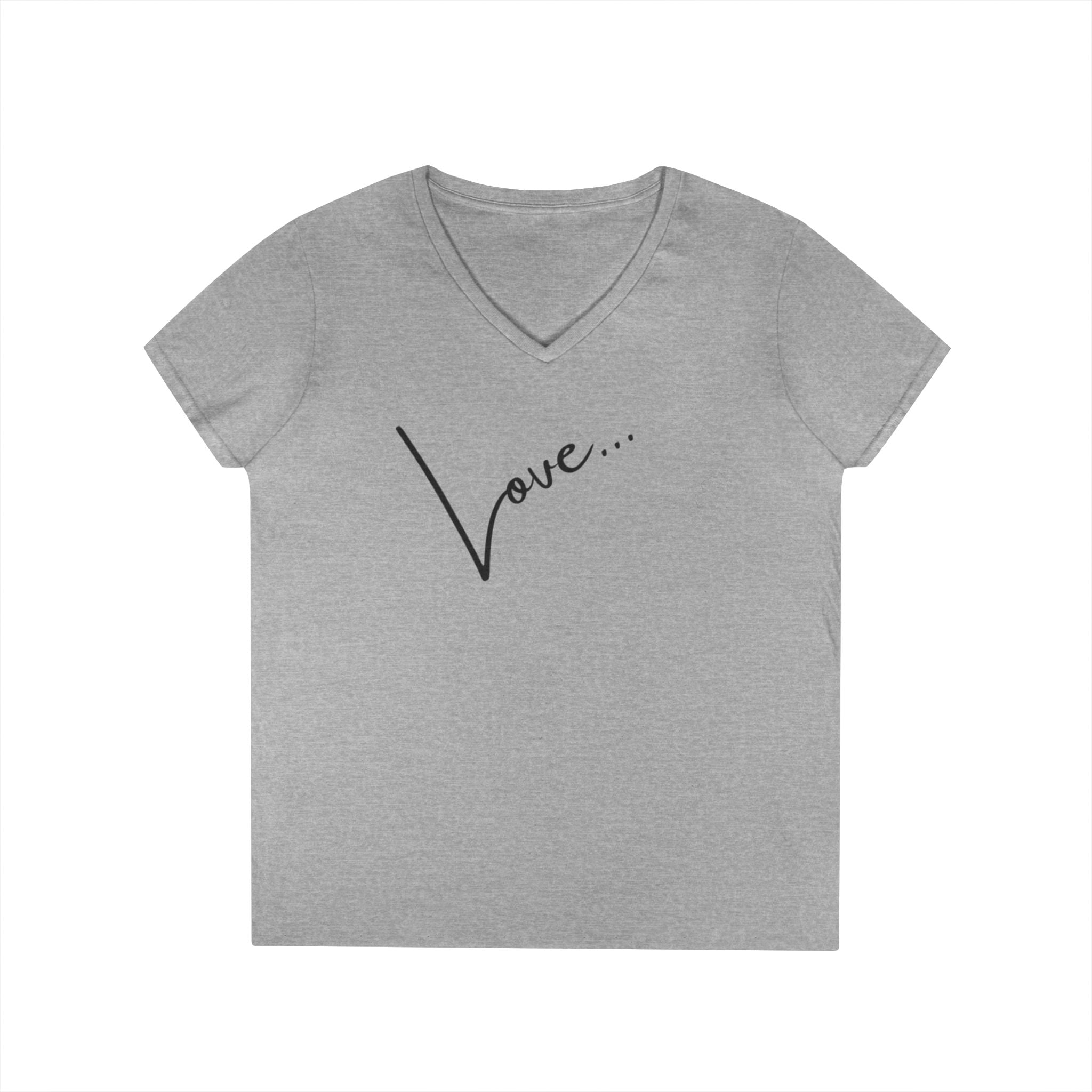 Love Script V-Neck Tee
