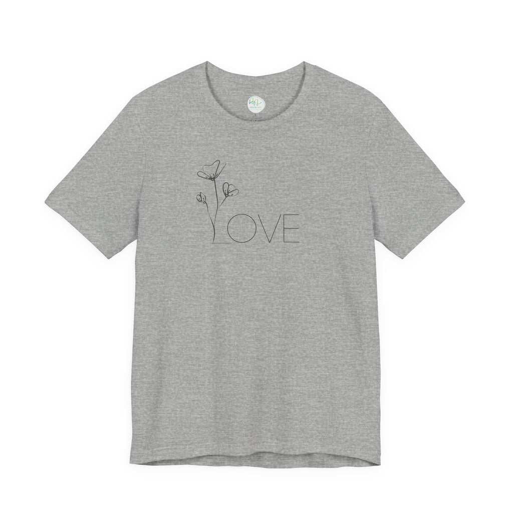 Love Floral Minimalist Line Art T‑Shirt