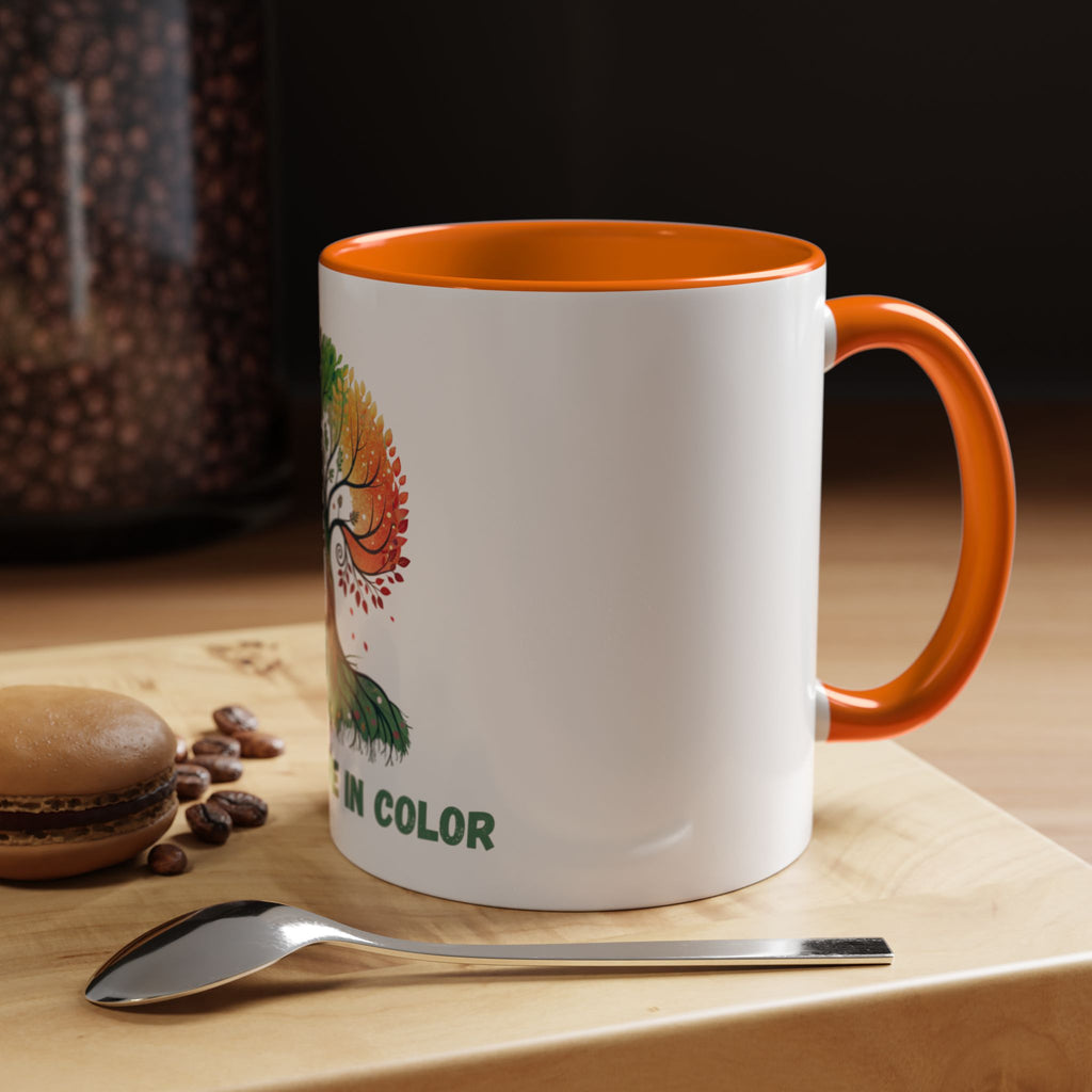 Live & Love in Color Accent Coffee Mug — Rainbow Tree Art 11/15oz