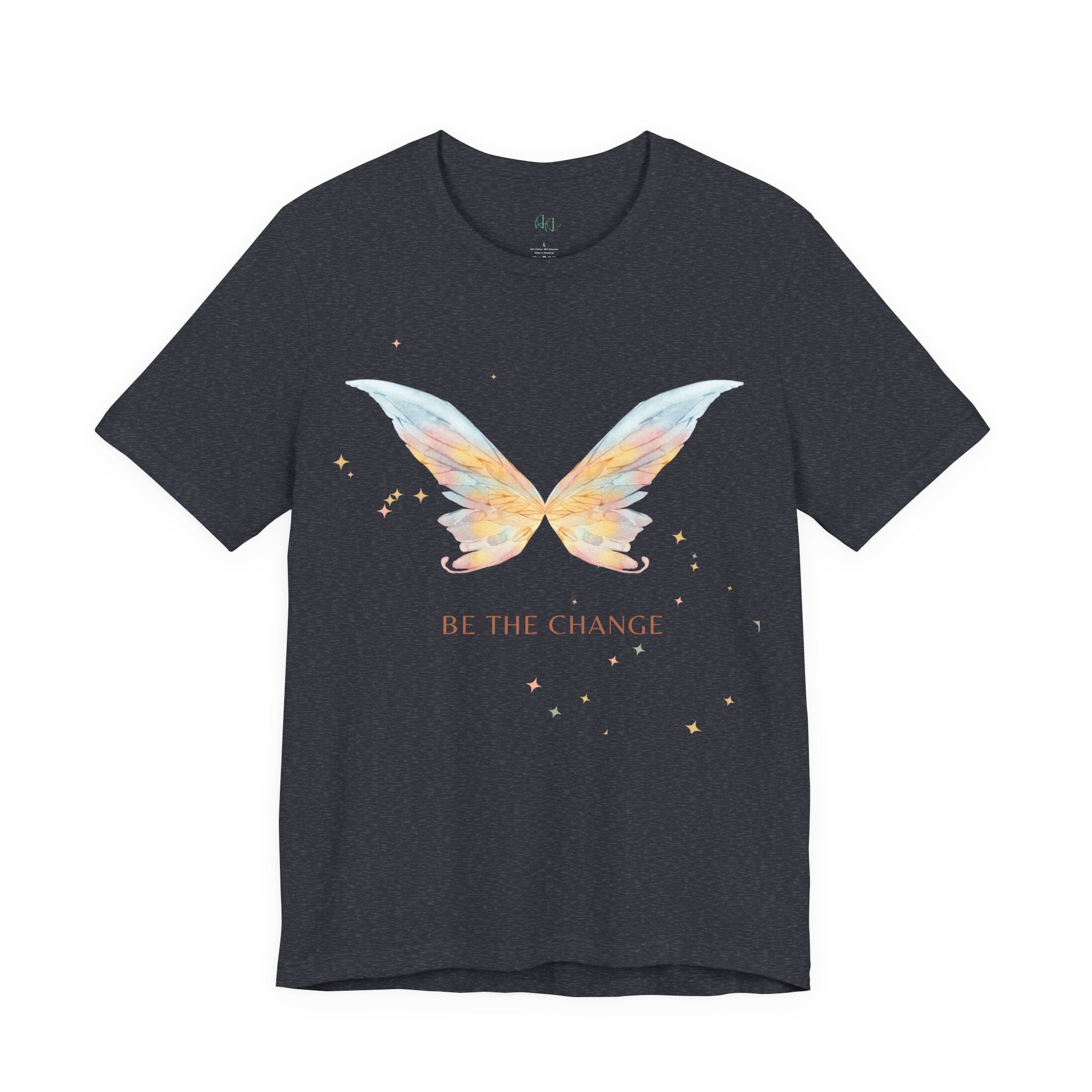 Butterfly Wings Tee — "Be The Change" Inspirational Graphic T-Shirt