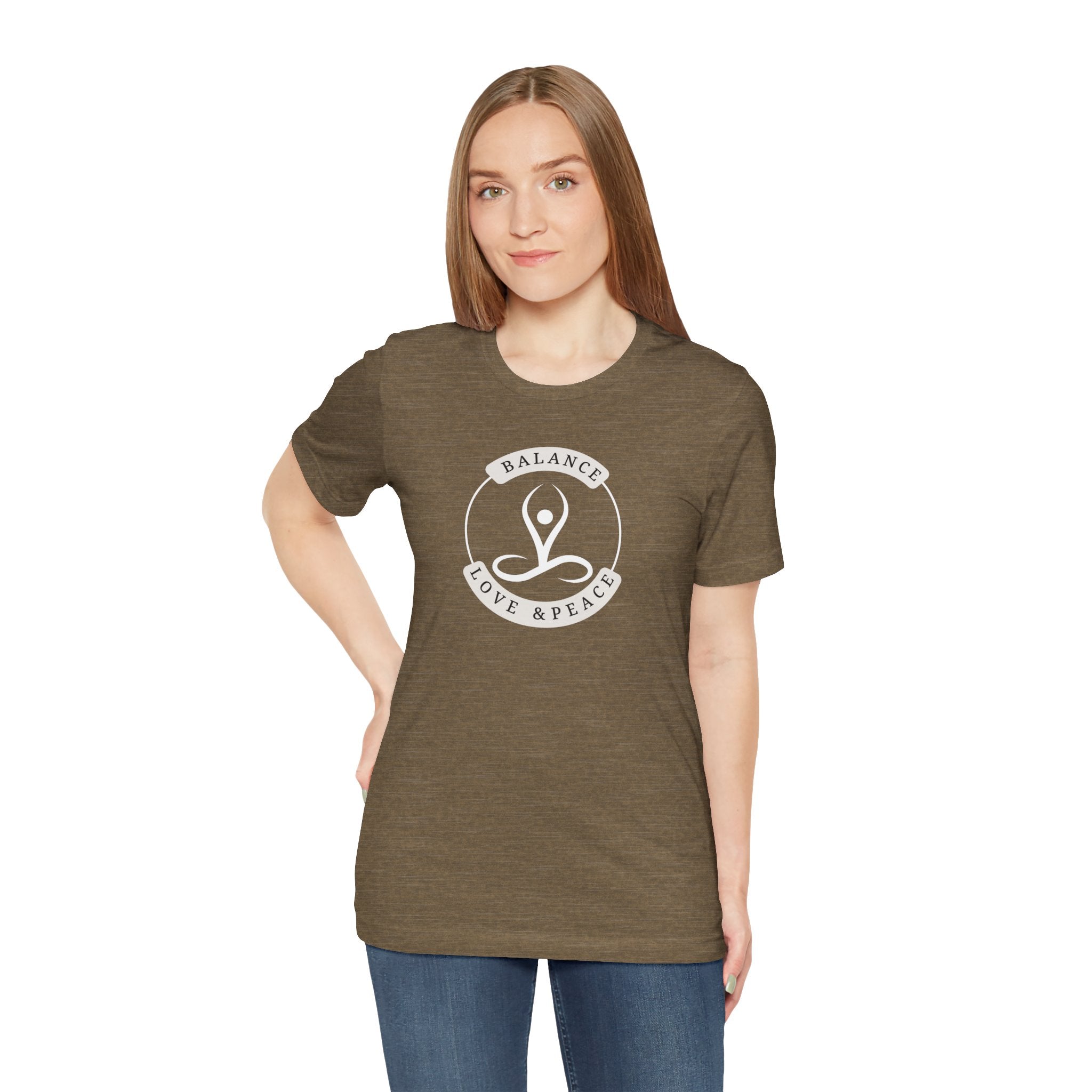 Balance Love & Peace Yoga T‑Shirt — Mindful Meditation Tee