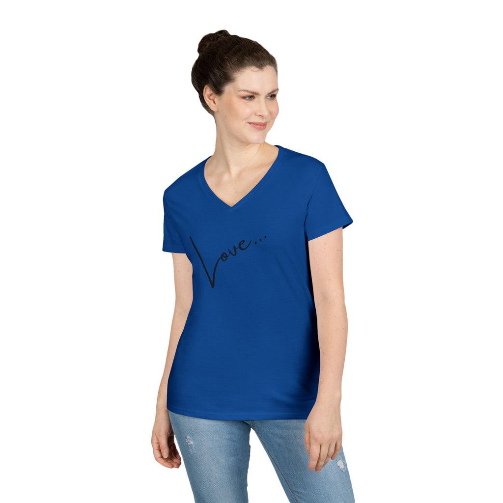 Love Script V-Neck Tee