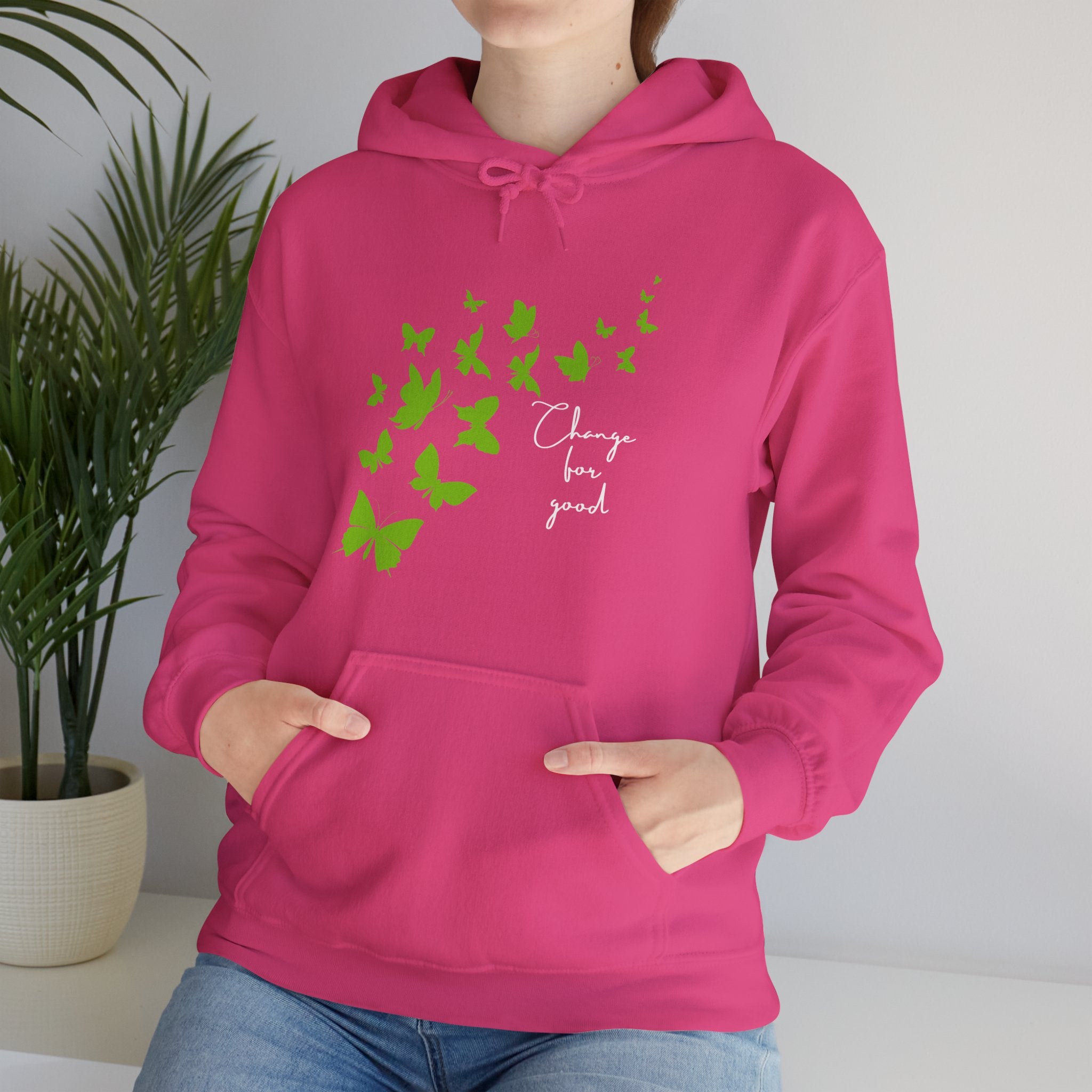 Green Butterfly Hoodie – "Change for Good"