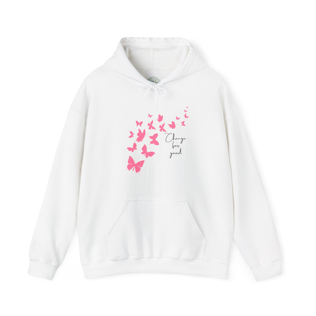 "Change is good" Pink Butterflies Hoodie