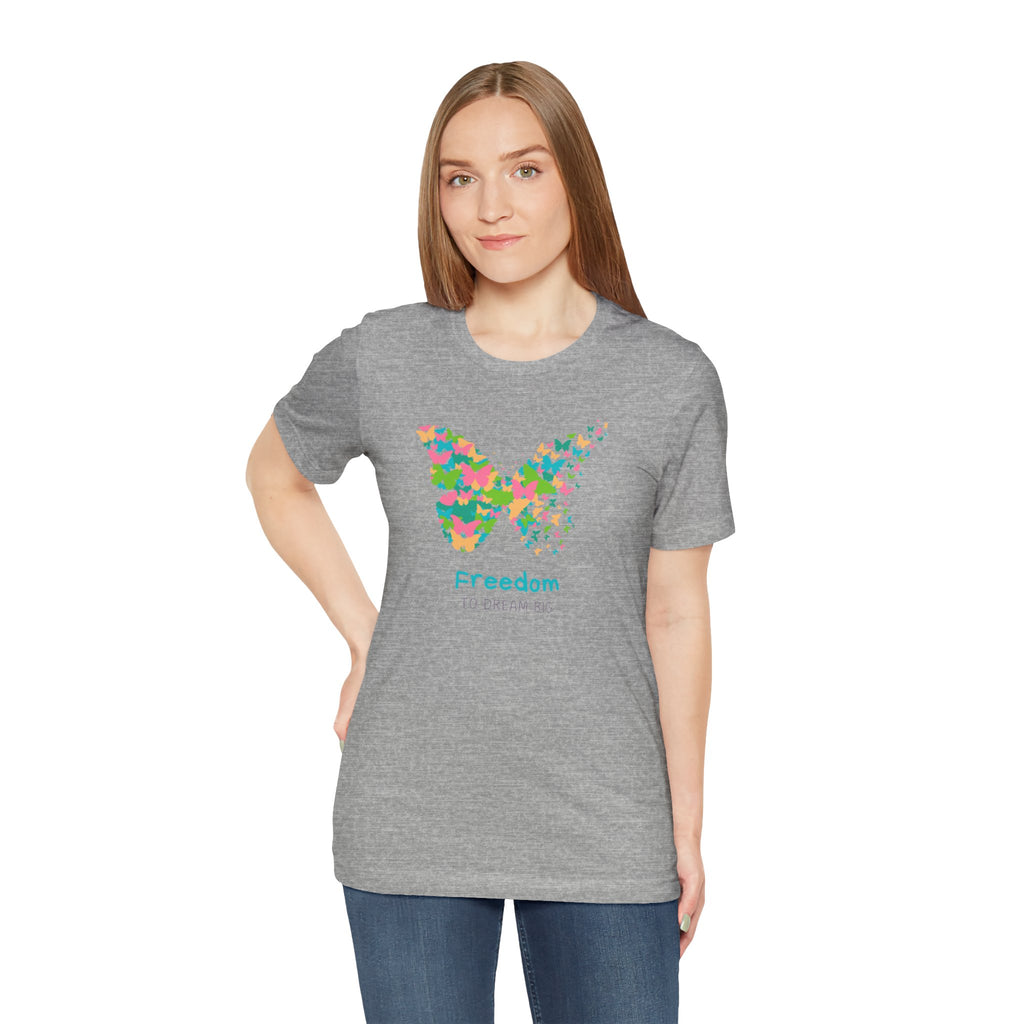 Freedom Butterfly Tee — Colorful Butterfly Graphic T-Shirt