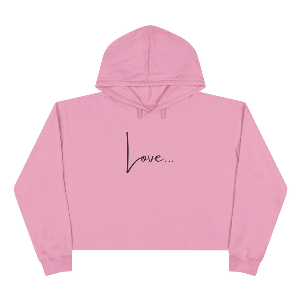 Love... Cropped Hoodie — Minimal Script Graphic Crop Sweatshirt