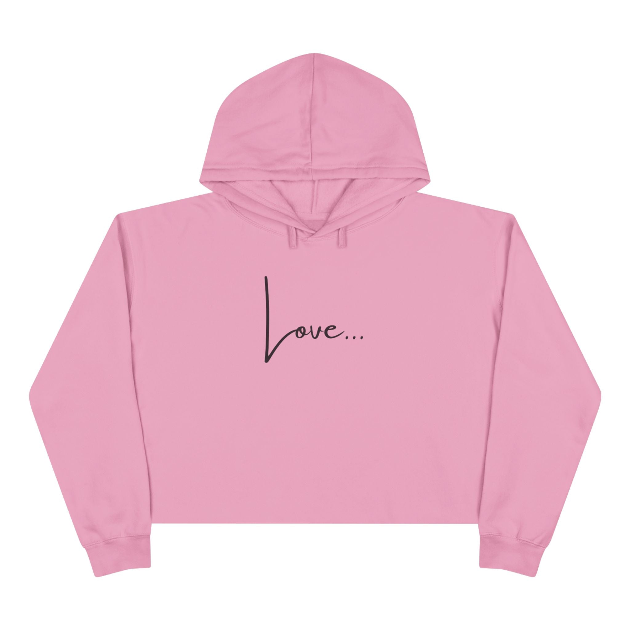 Love... Cropped Hoodie — Minimal Script Graphic Crop Sweatshirt