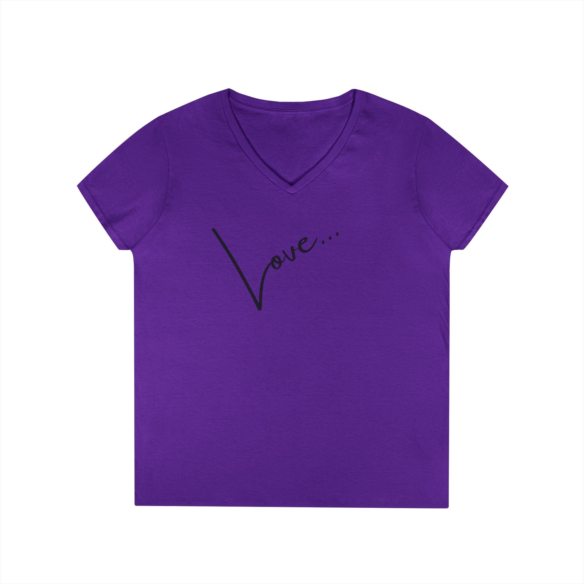 Love Script V-Neck Tee