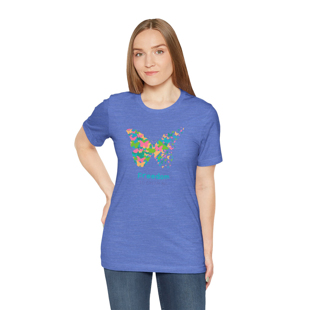 Freedom Butterfly Tee — Colorful Butterfly Graphic T-Shirt