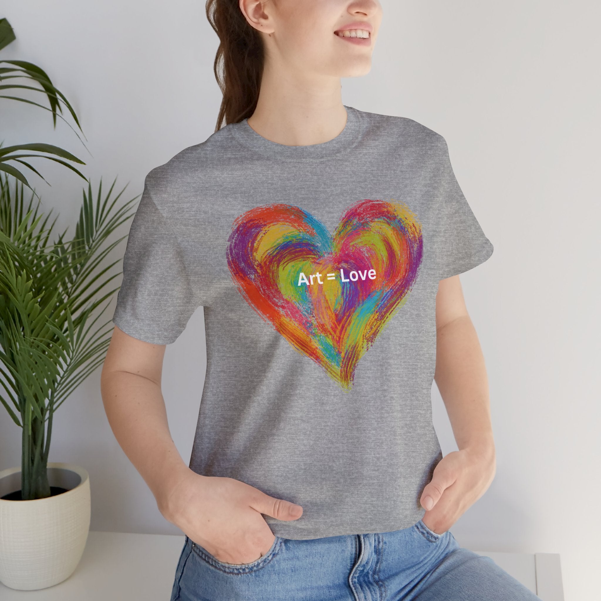 Art = Love Heart T-Shirt — Colorful Painted Heart Tee for Artists & Romantic Gifts