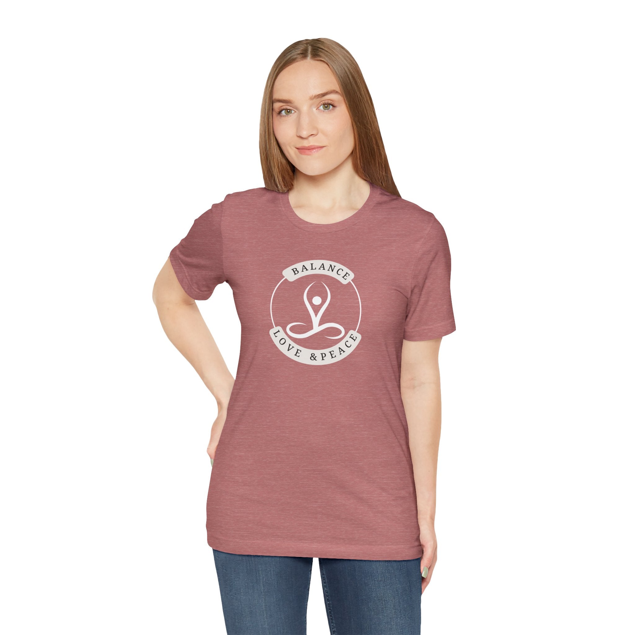 Balance Love & Peace Yoga T‑Shirt — Mindful Meditation Tee