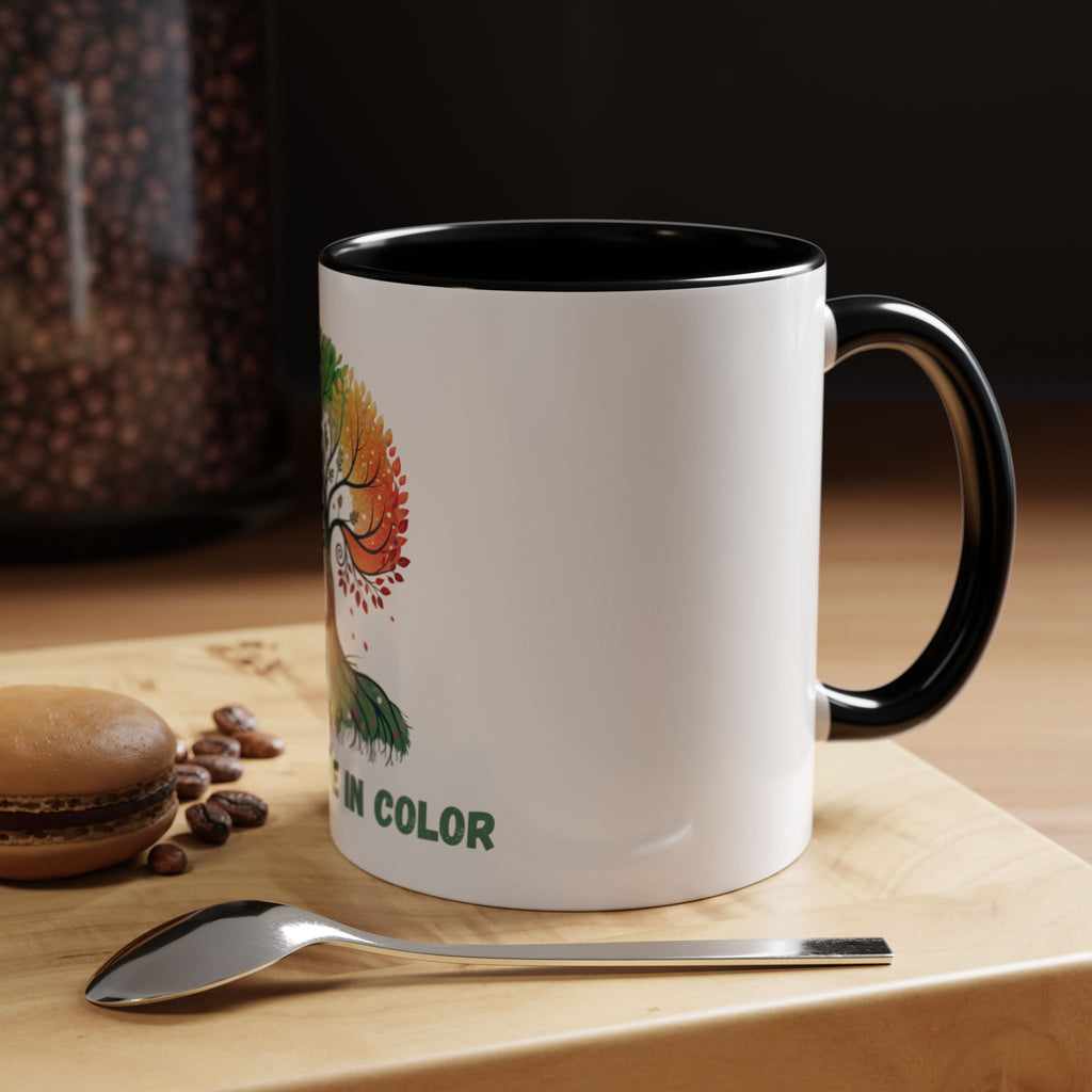 Live & Love in Color Accent Coffee Mug — Rainbow Tree Art 11/15oz