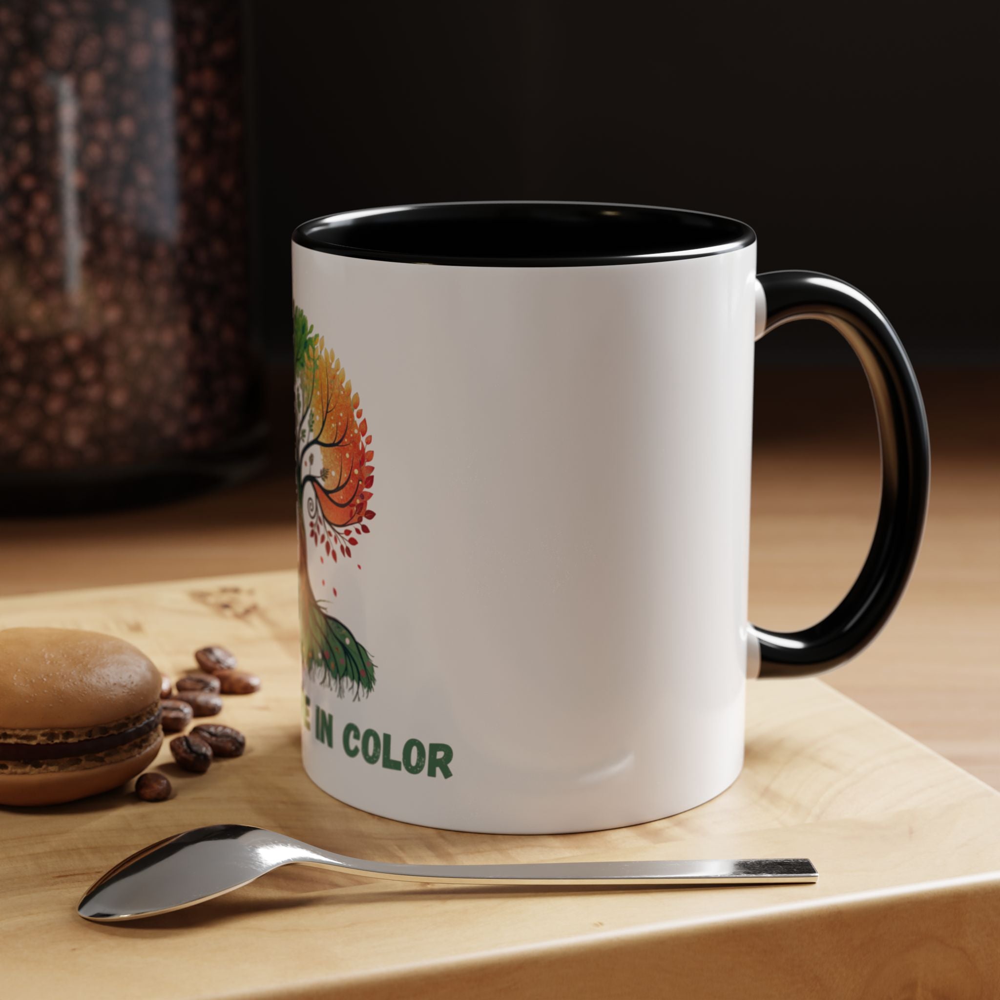 Live & Love in Color Accent Coffee Mug — Rainbow Tree Art 11/15oz