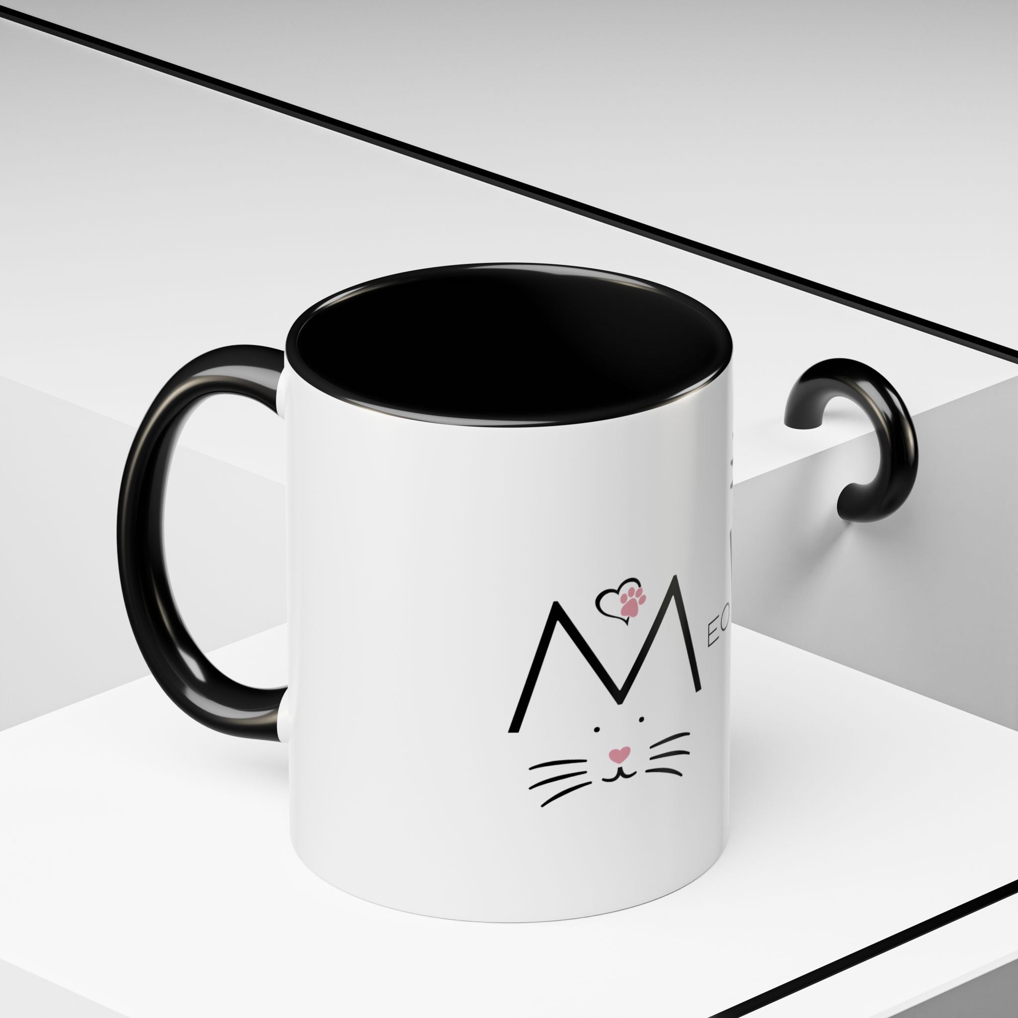 Meow Cat Accent Coffee Mug – Cute Kitty Face 11/15oz