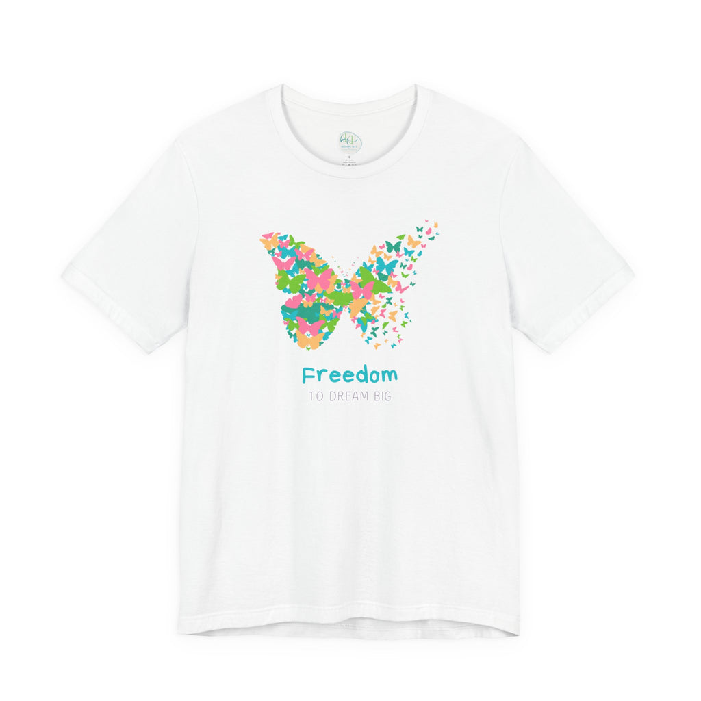 Freedom Butterfly Tee — Colorful Butterfly Graphic T-Shirt