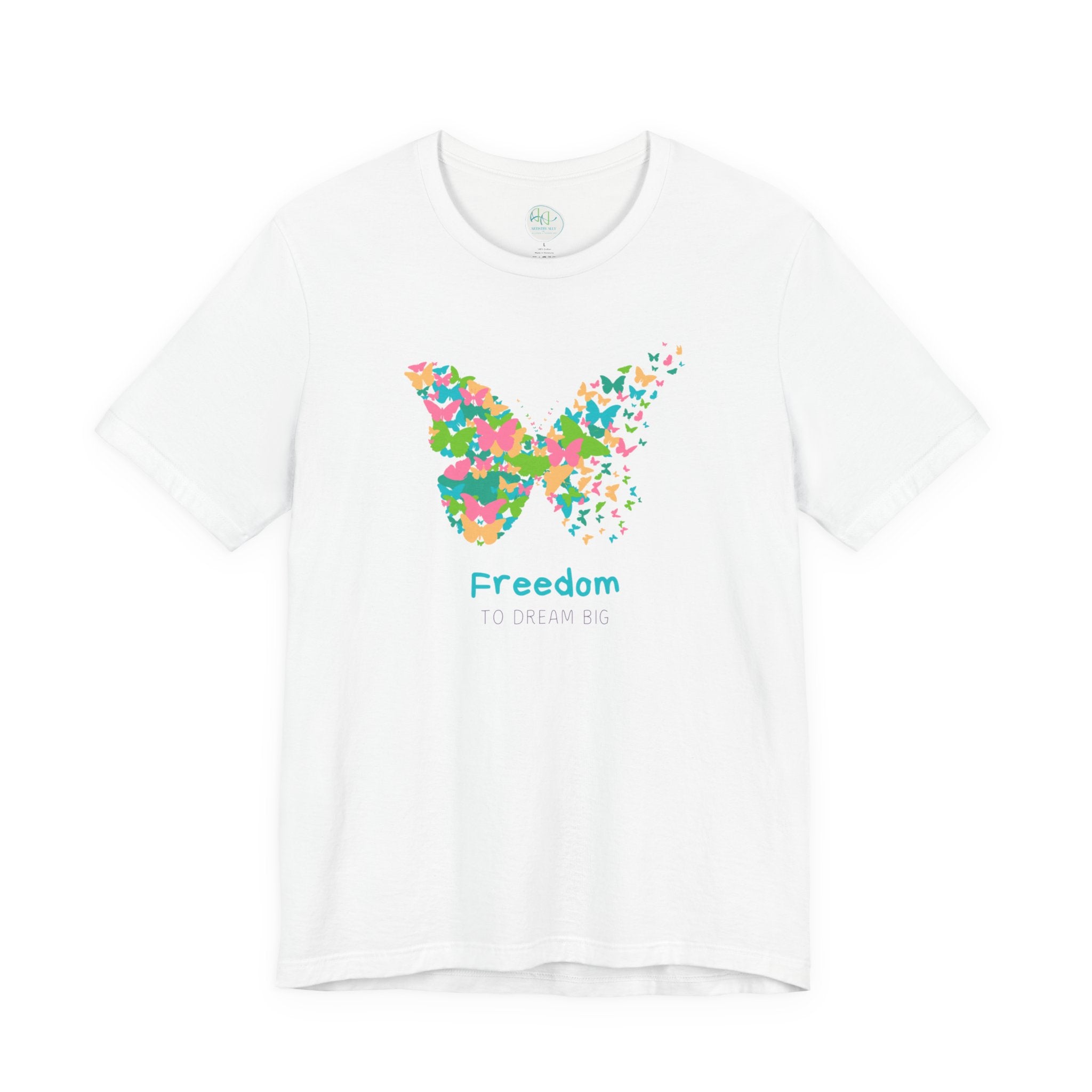 Freedom Butterfly Tee — Colorful Butterfly Graphic T-Shirt