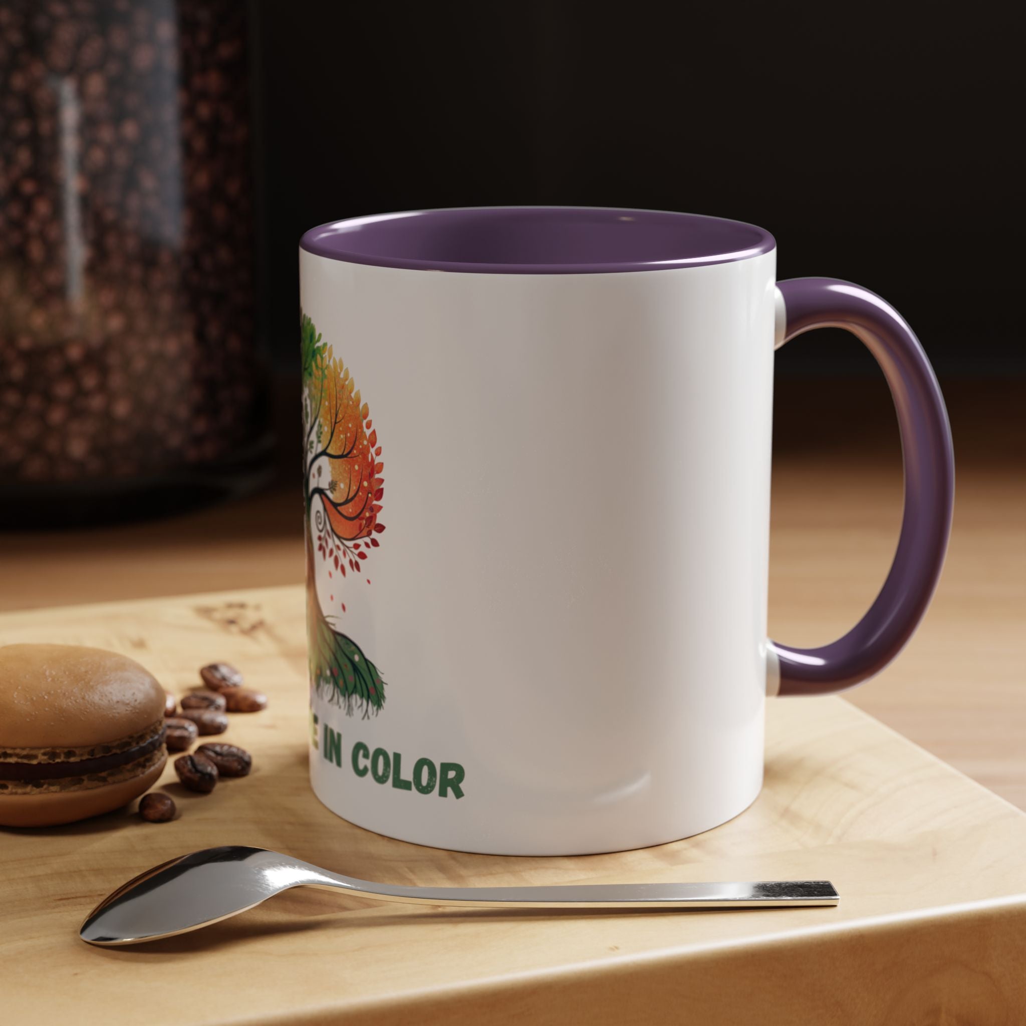 Live & Love in Color Accent Coffee Mug — Rainbow Tree Art 11/15oz