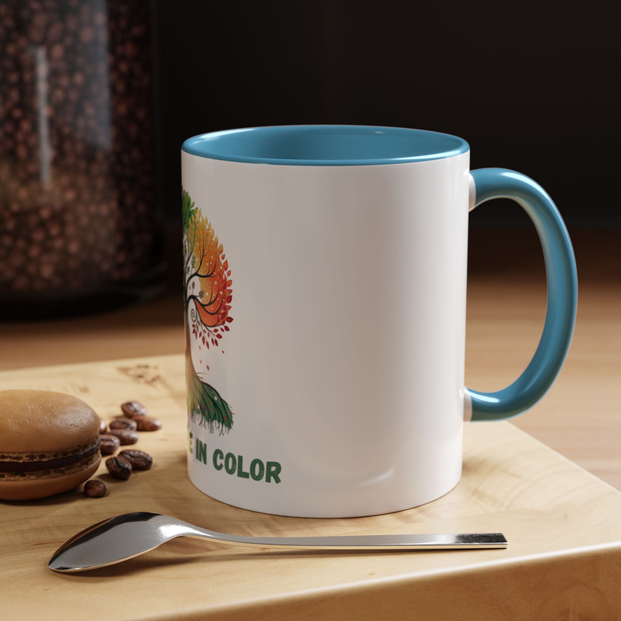 Live & Love in Color Accent Coffee Mug — Rainbow Tree Art 11/15oz