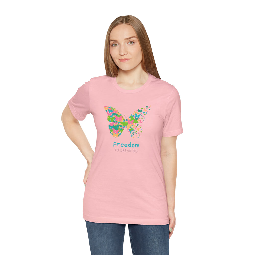 Freedom Butterfly Tee — Colorful Butterfly Graphic T-Shirt