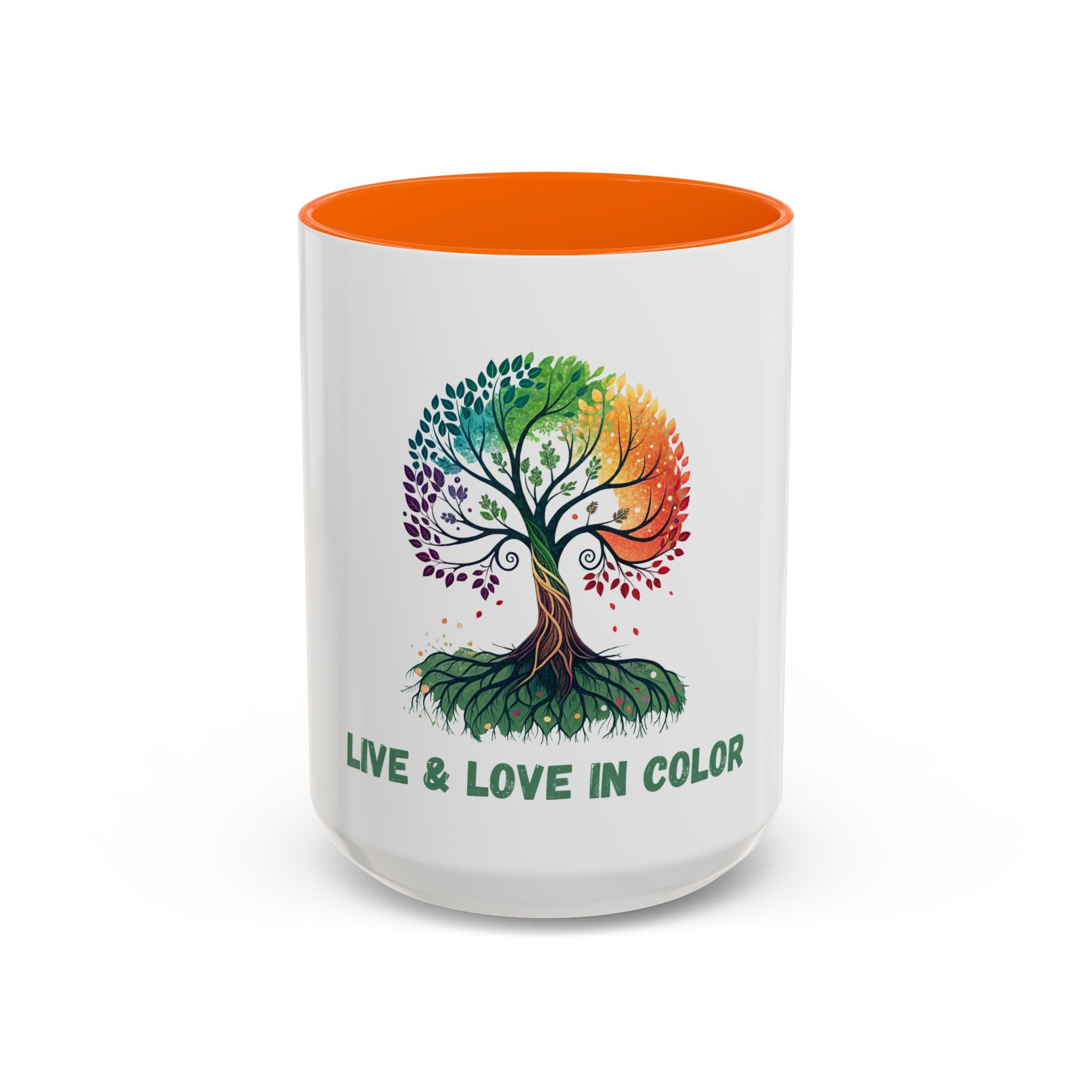 Live & Love in Color Accent Coffee Mug — Rainbow Tree Art 11/15oz