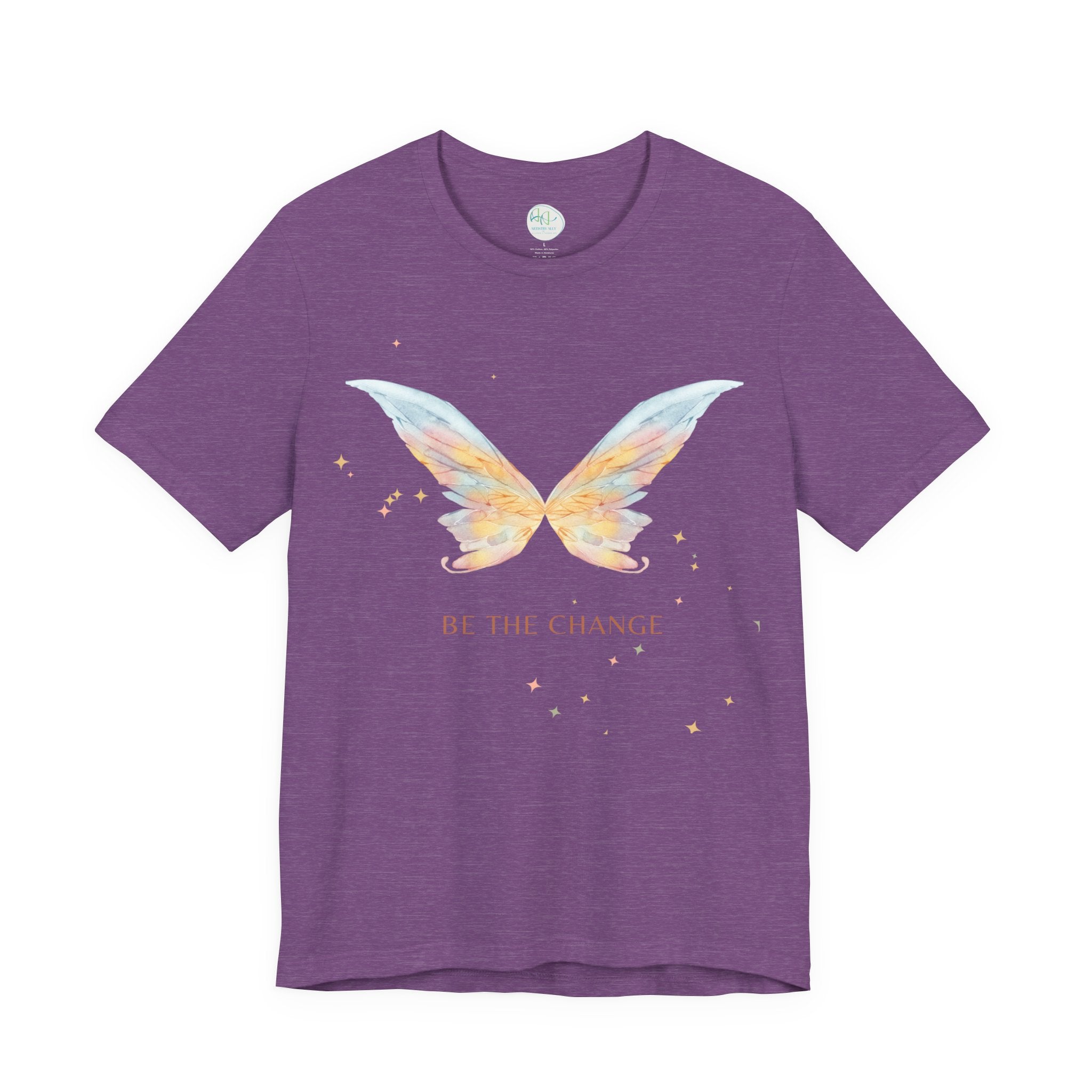Butterfly Wings Tee — "Be The Change" Inspirational Graphic T-Shirt
