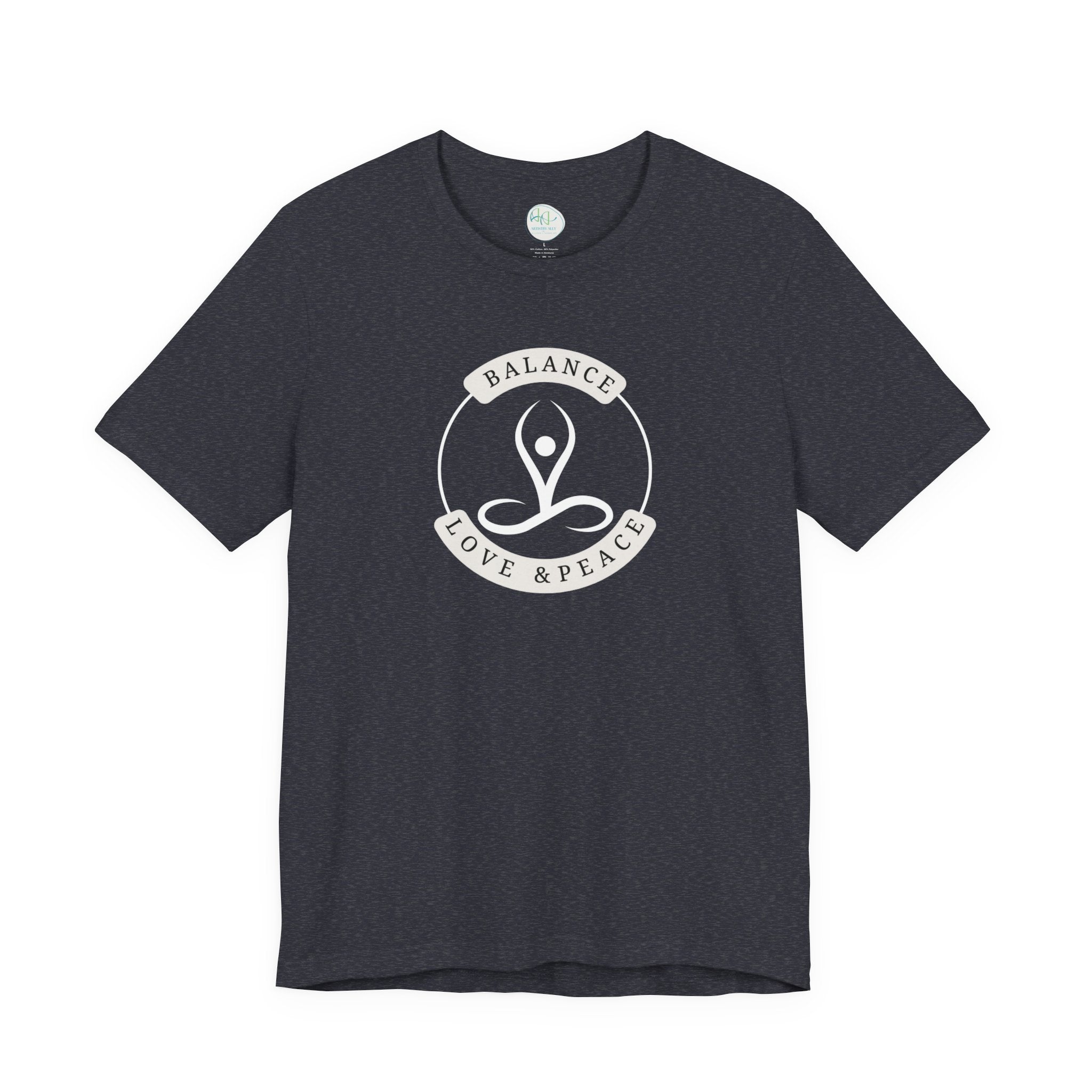 Balance Love & Peace Yoga T‑Shirt — Mindful Meditation Tee