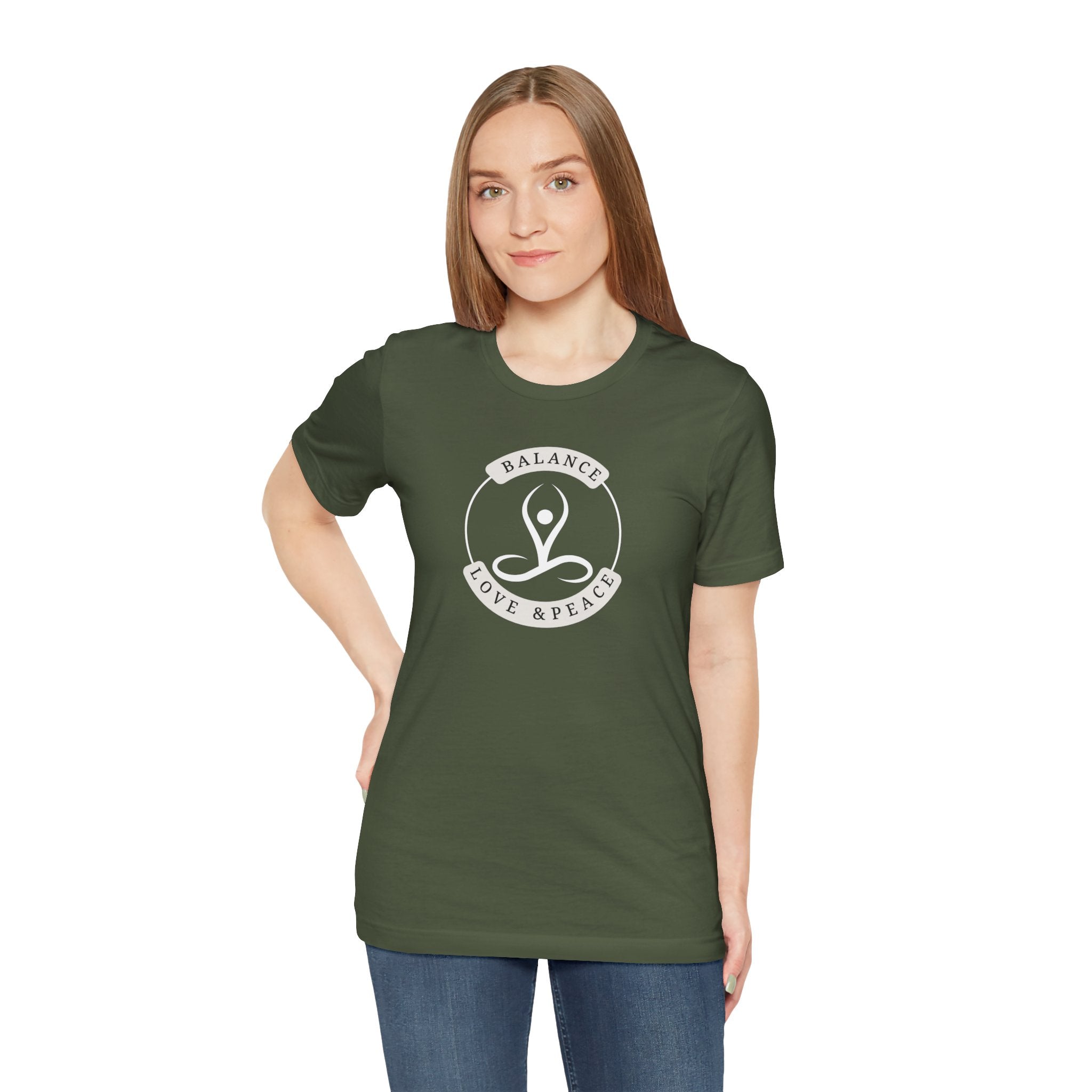 Balance Love & Peace Yoga T‑Shirt — Mindful Meditation Tee